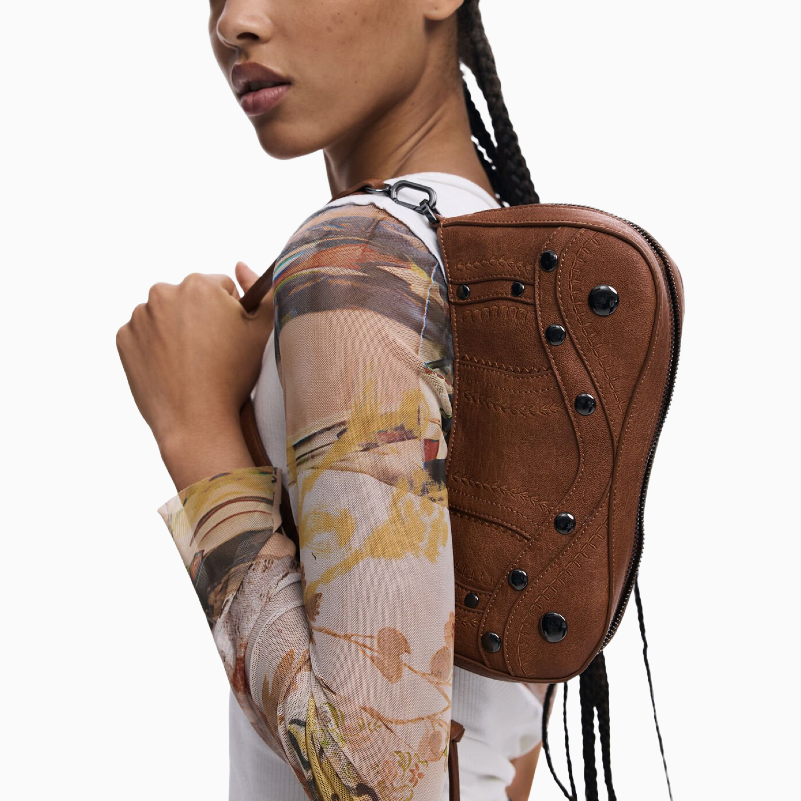 Дамска кафява чанта Desigual Women Shoulder Bag 25WAXPA7 Model View