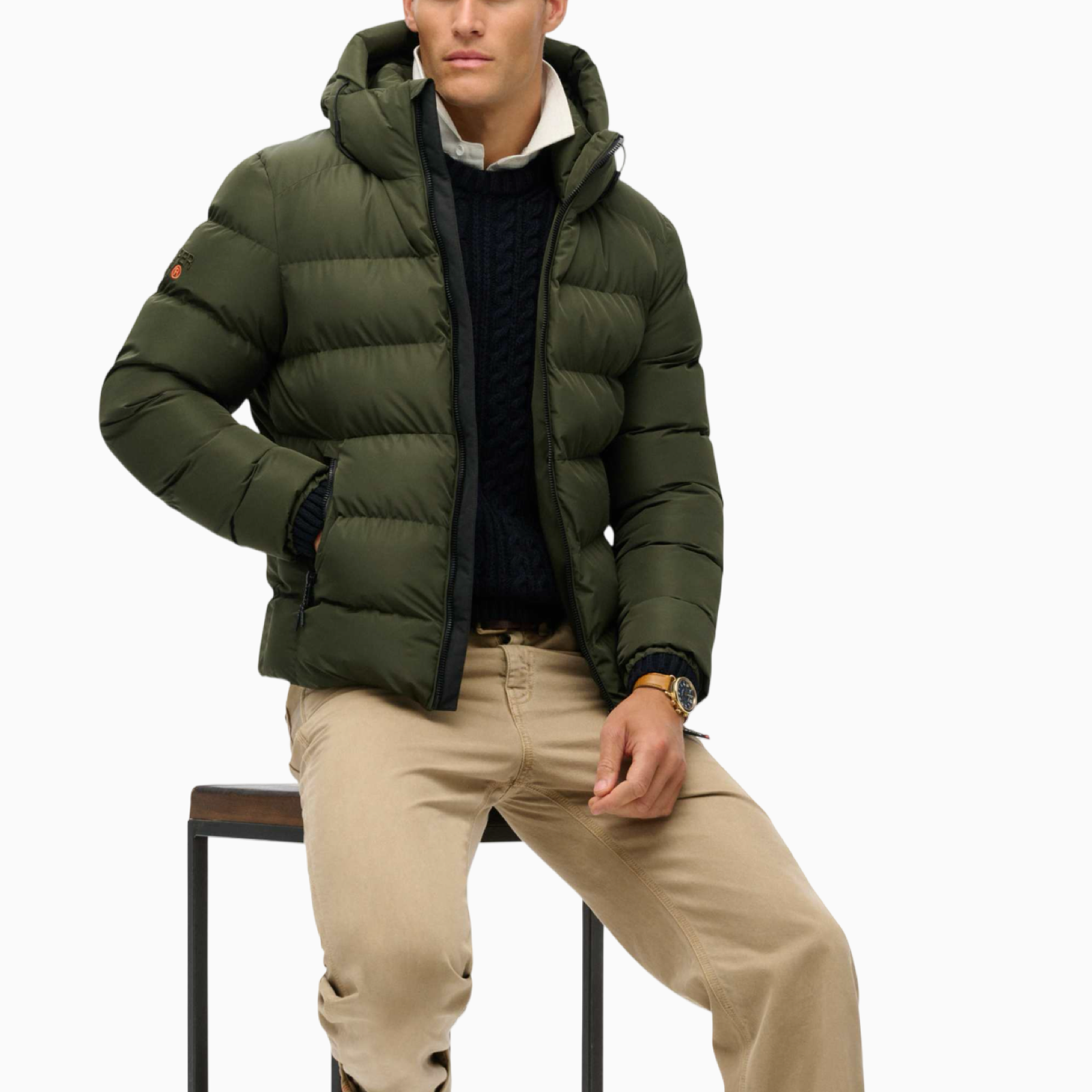Мъжко зелено яке Superdry Men Jacket M5011905A Side View