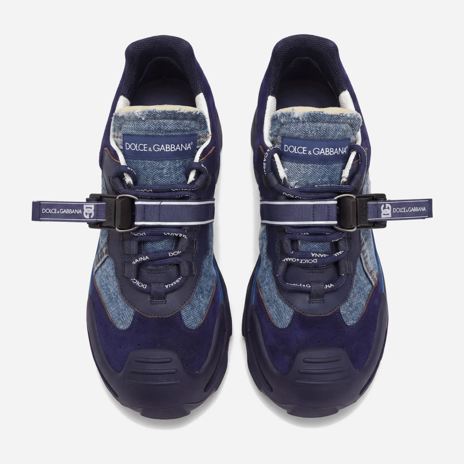 Dolce & Gabbana Airmaster Panelled Denim Sneakers Top View