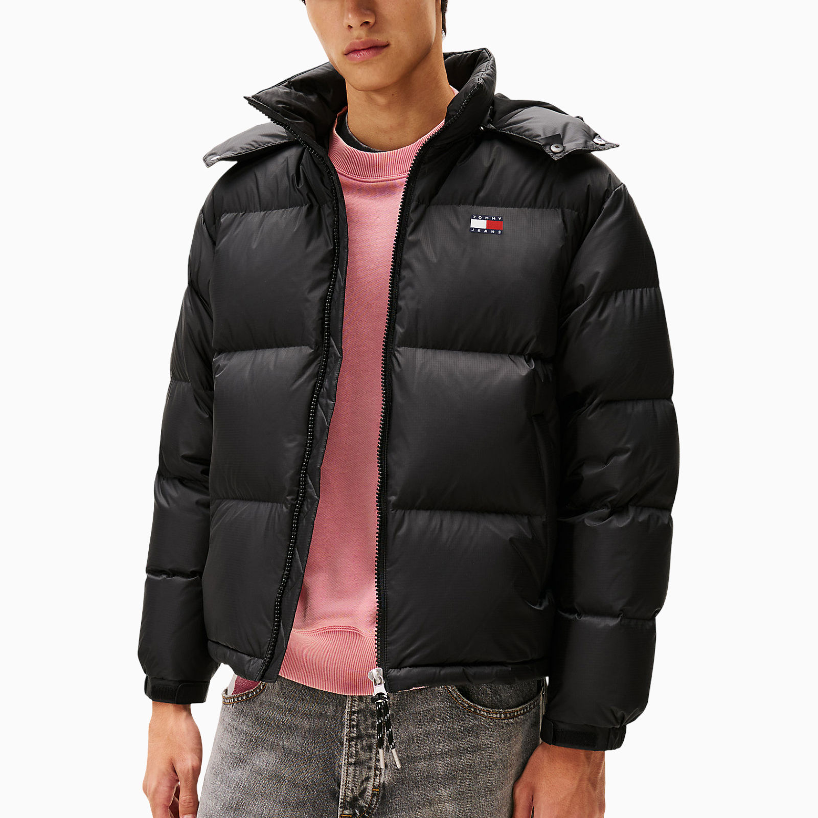 Мъжко черно яке Tommy Hilfiger Jeans Men Jacket DM0DM22036 Front View
