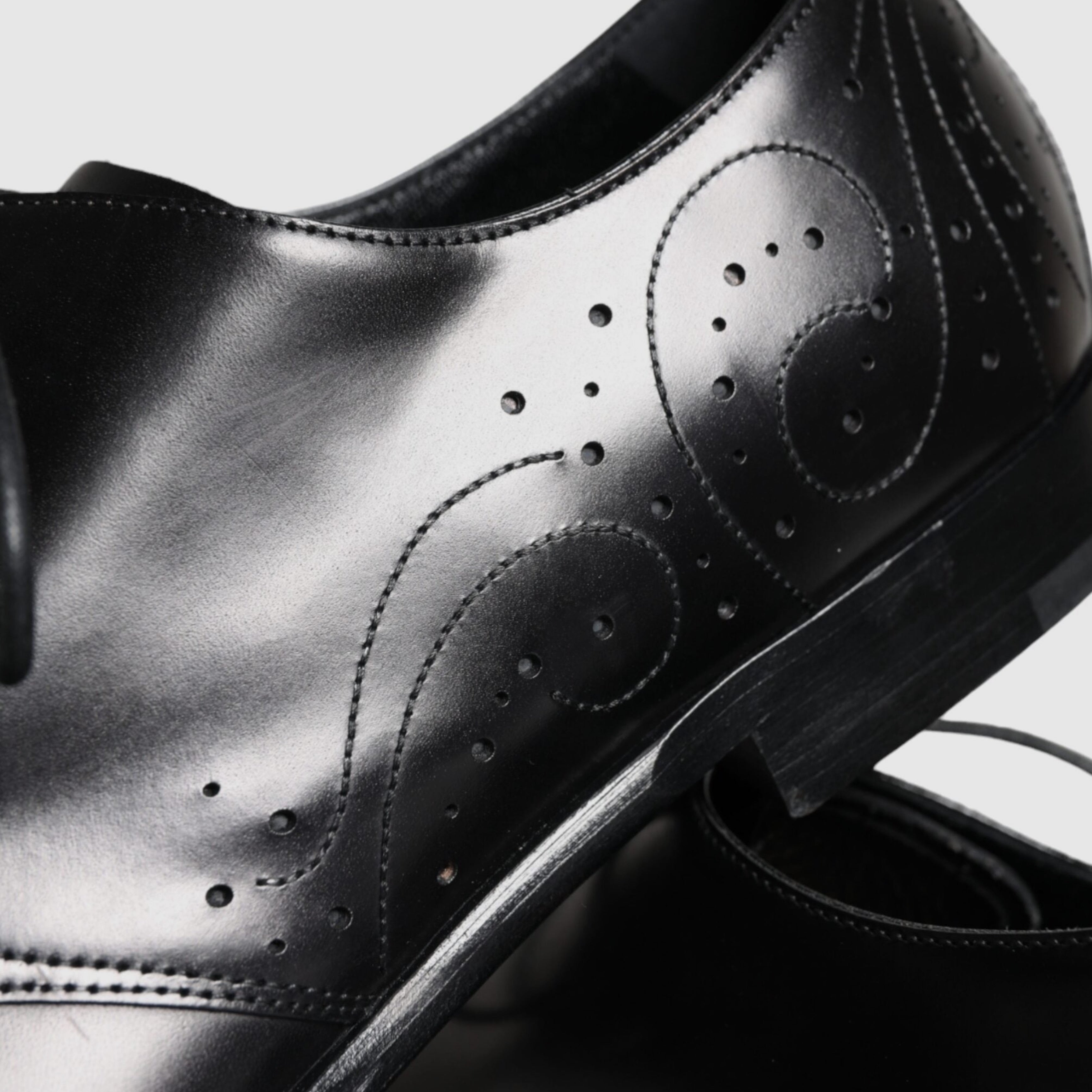 Dolce & Gabbana Black Calfskin Leather Derby Men Dress Shoes