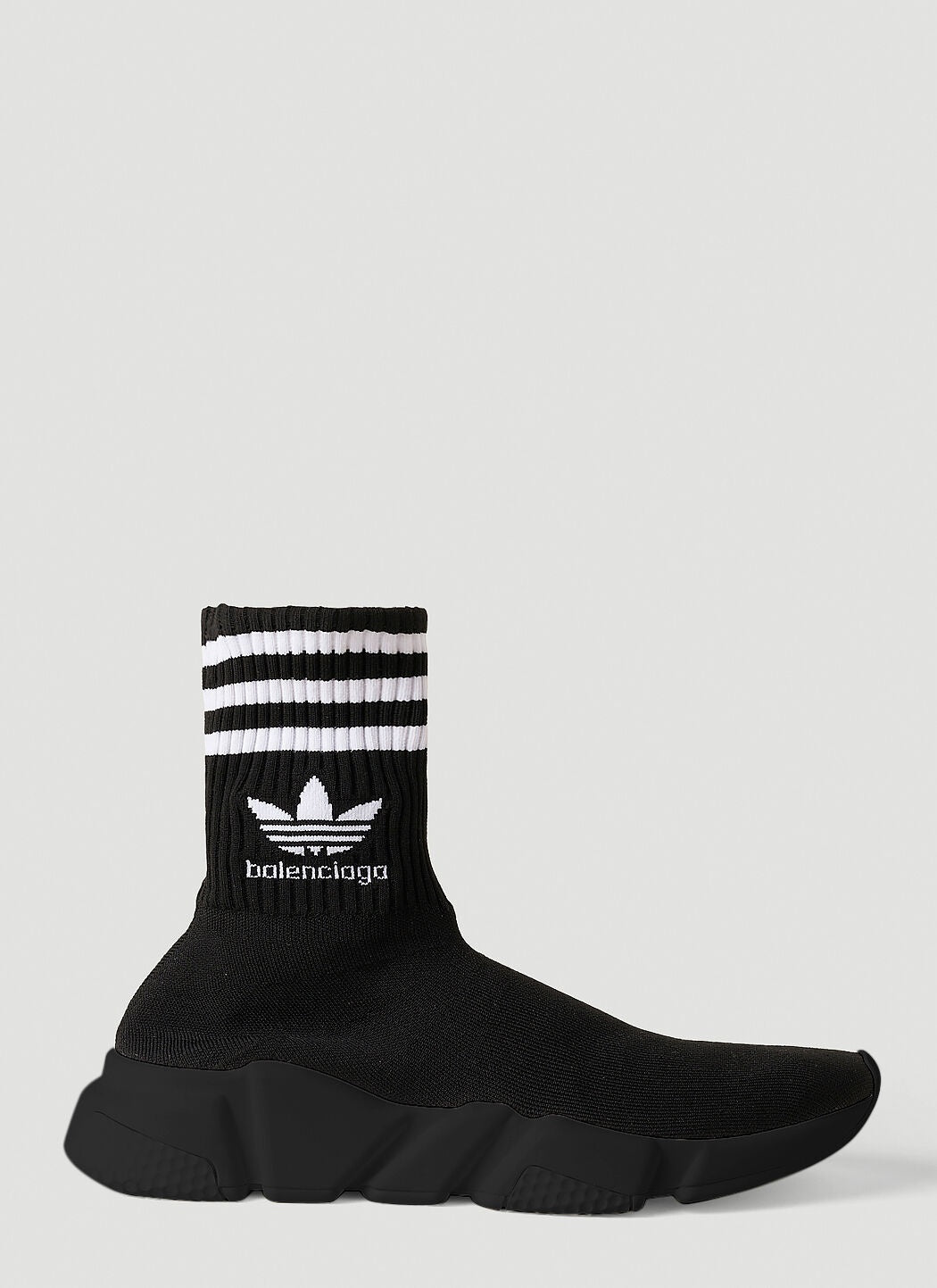 Дамски високи луксозни маратонки Women’s sneakers Balenciaga Speed with Adidas logo 717591 WBDV1 1009 Black lateral view