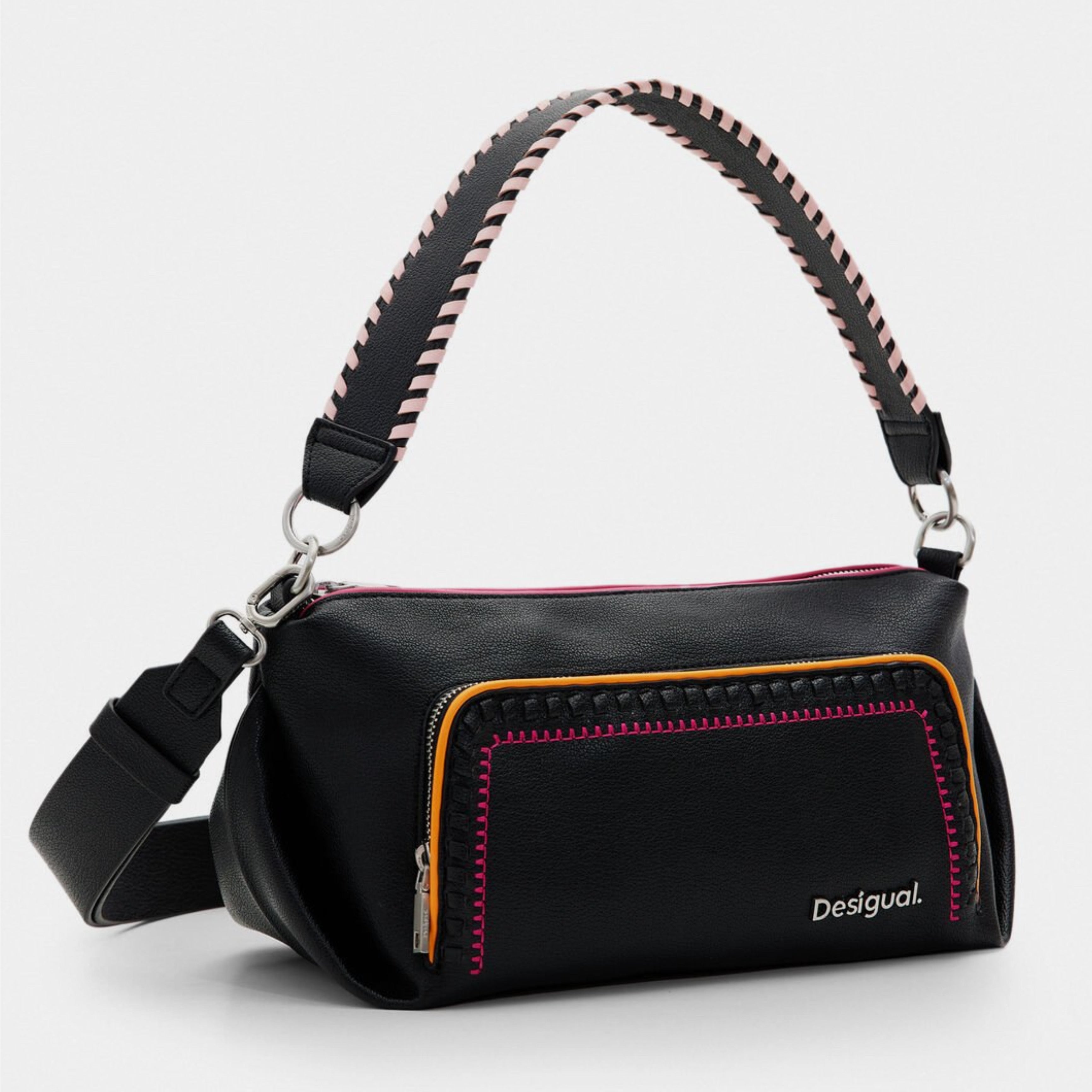 Дамска чанта с бродерии Women’s shoulder embroidered bag Desigual 24SAXP74 2000U Black