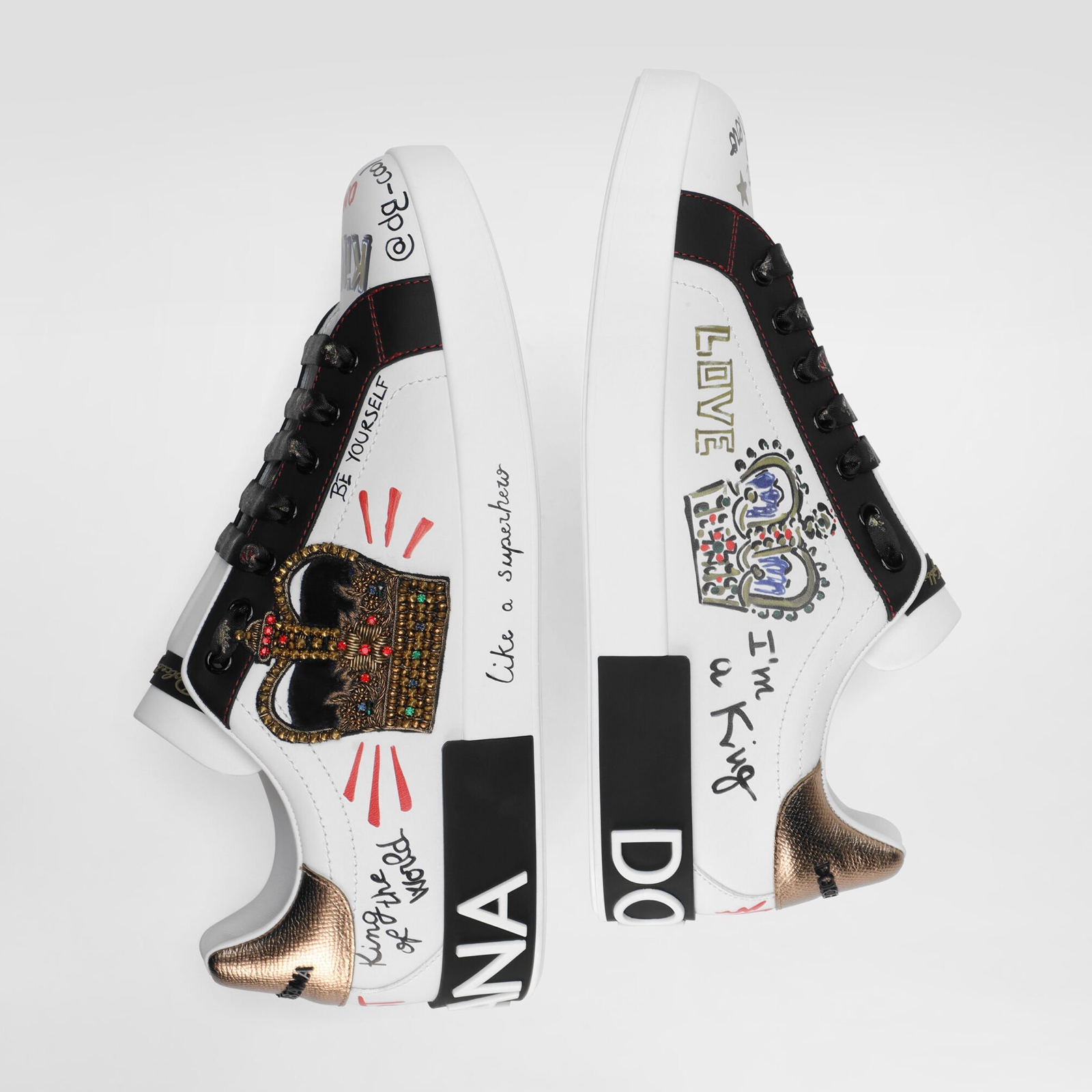 Dolce & Gabbana Portofino Hand Painted Sneakers Top View