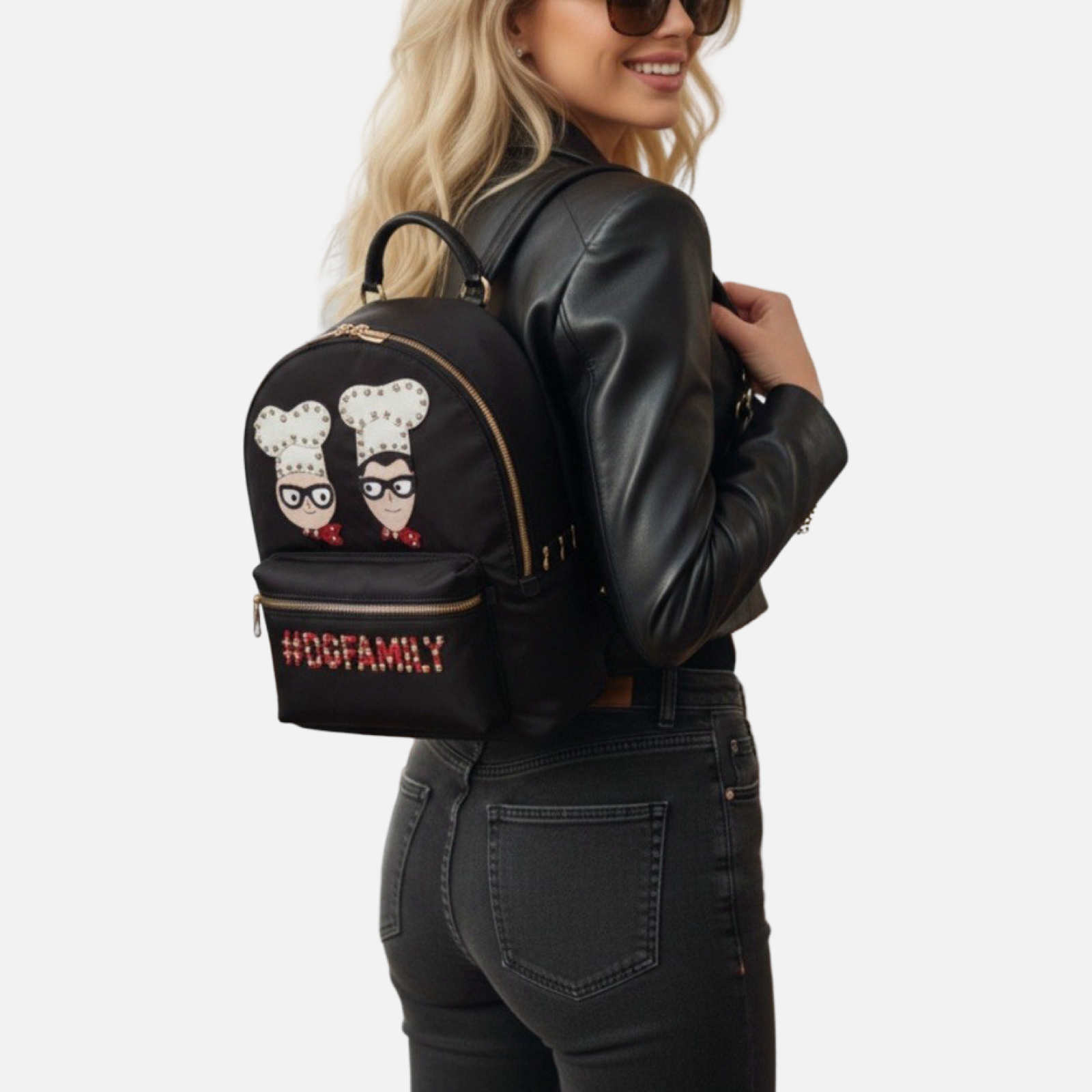 Dolce & Gabbana #DGFamily Vulcano Embellished Rucksack Model View
