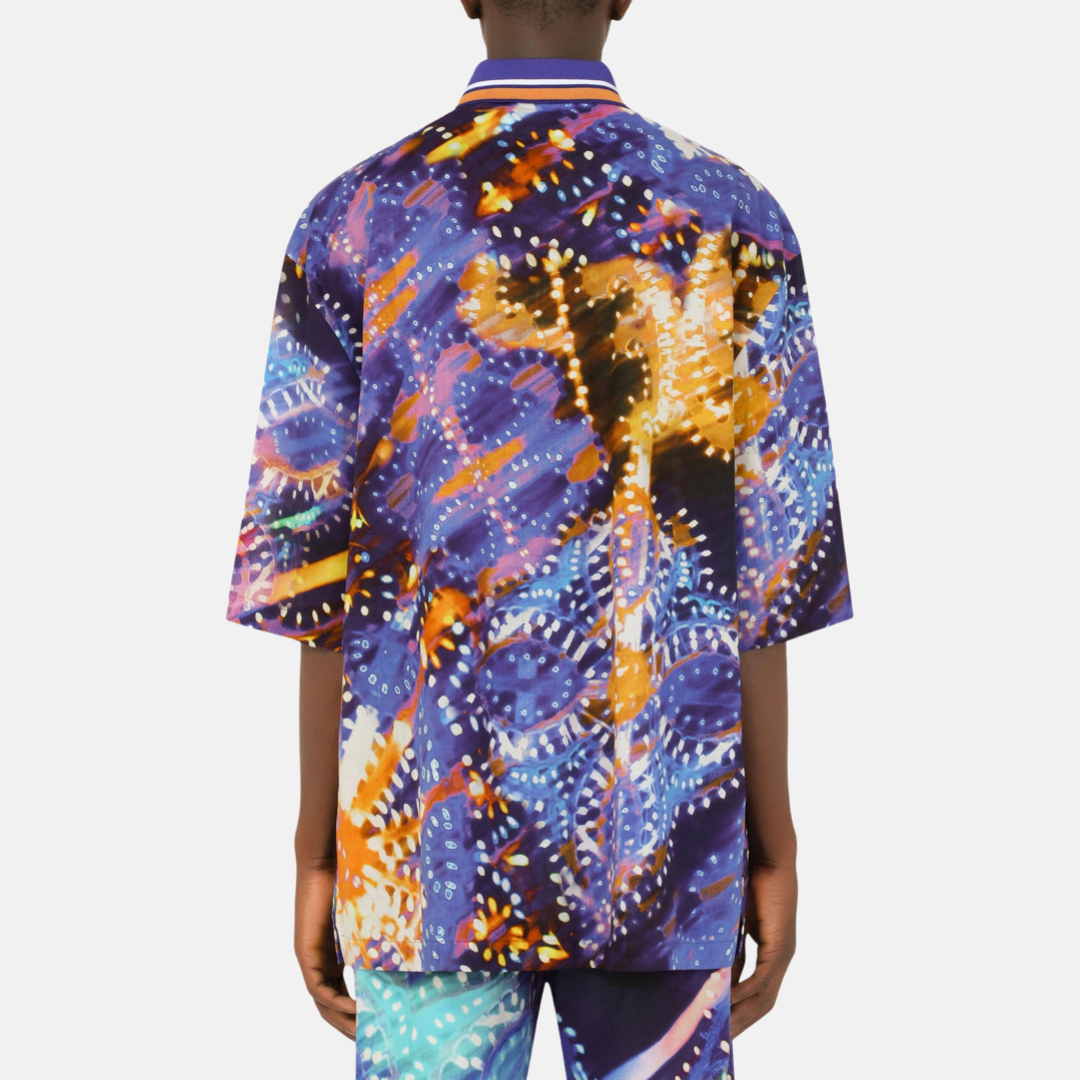 Мъжка поло тениска Dolce & Gabbana 
Illumination Print Cotton Polo