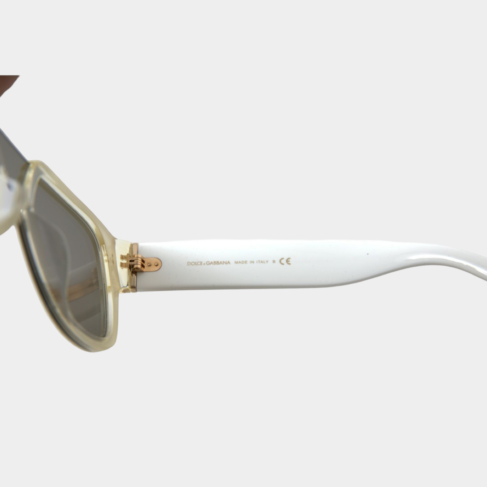 Dolce & Gabbana Chic White Acetate Designer Sunglasses