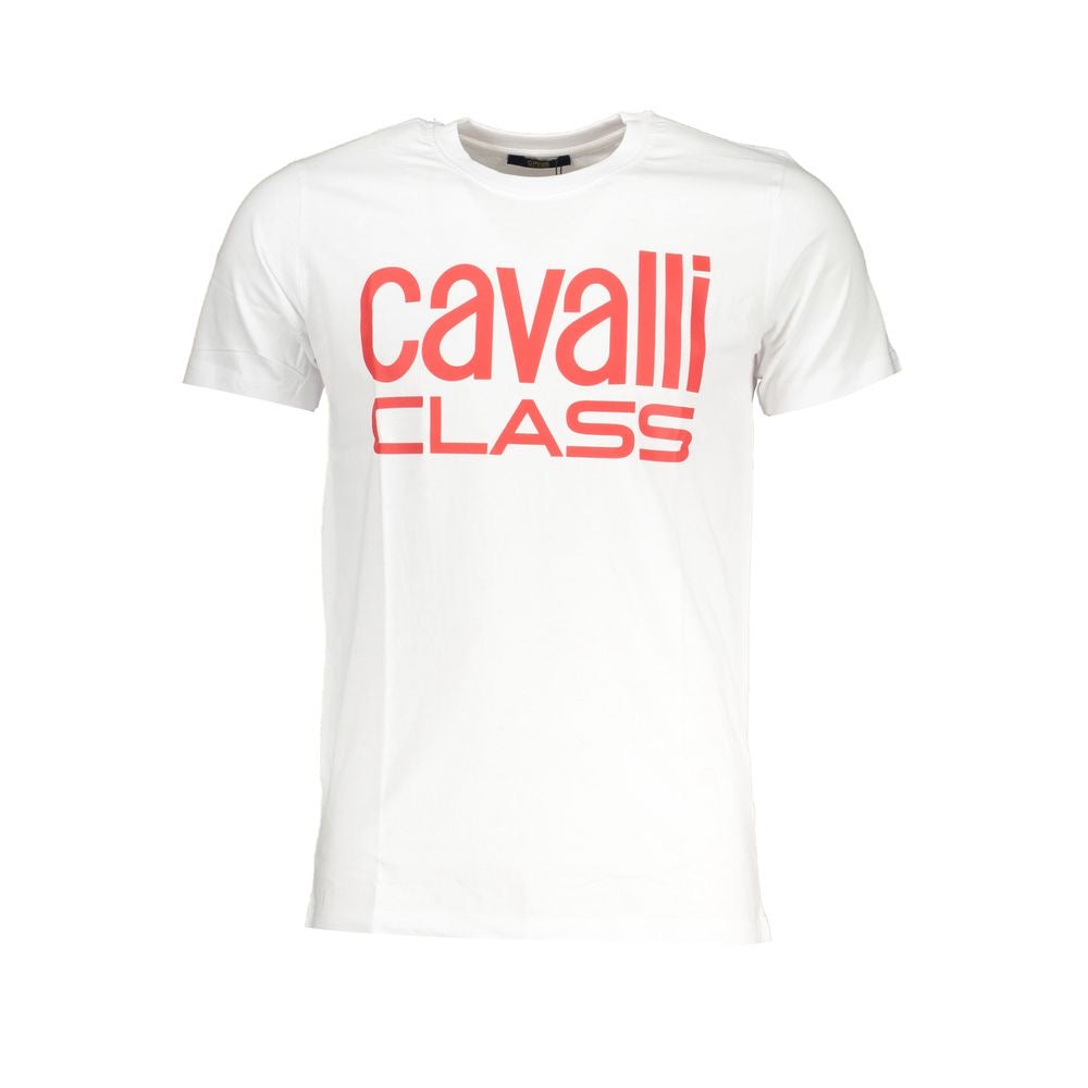 Мъжка тениска Men’s cotton t-shirt Cavalli Class QXT62Q JD060 00053 White front view