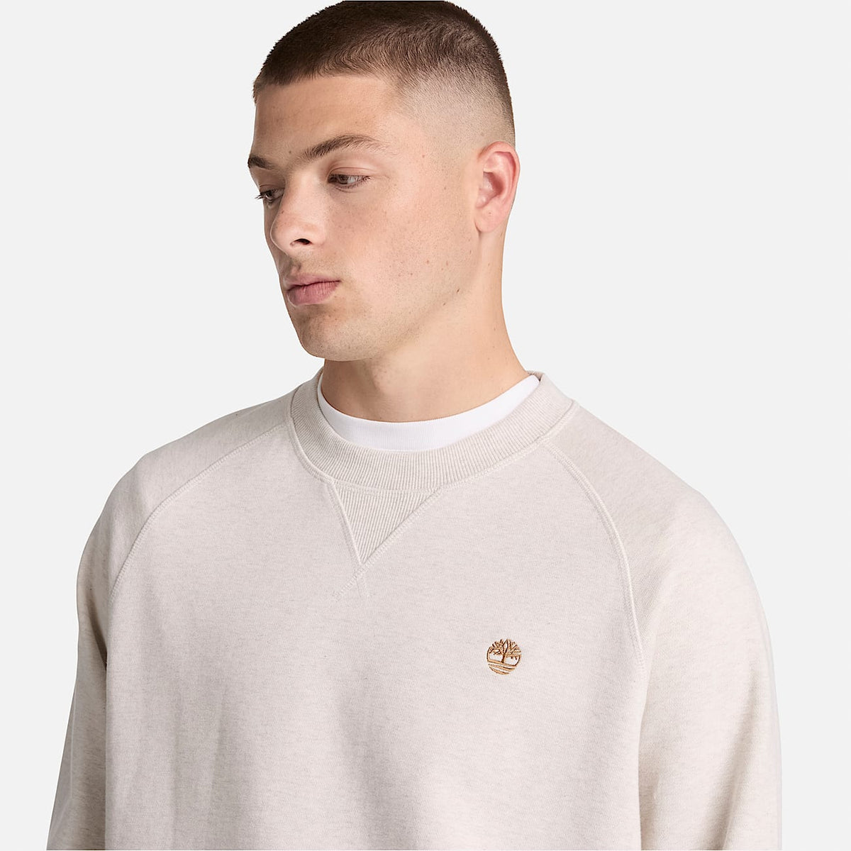 Мъжка памучна блуза Men’s Exeter River Crew Sweatshirt TBC0YHBA546 Beige close up view