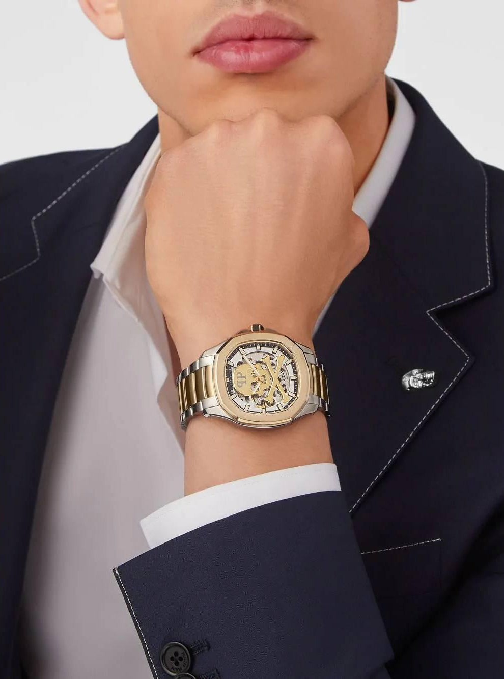 Мъжки часовник Men’s Watch Philipp Plein Skeleton High-Conic Automatic Watch PWRAA0323 Gold/Silver lifestyle view
