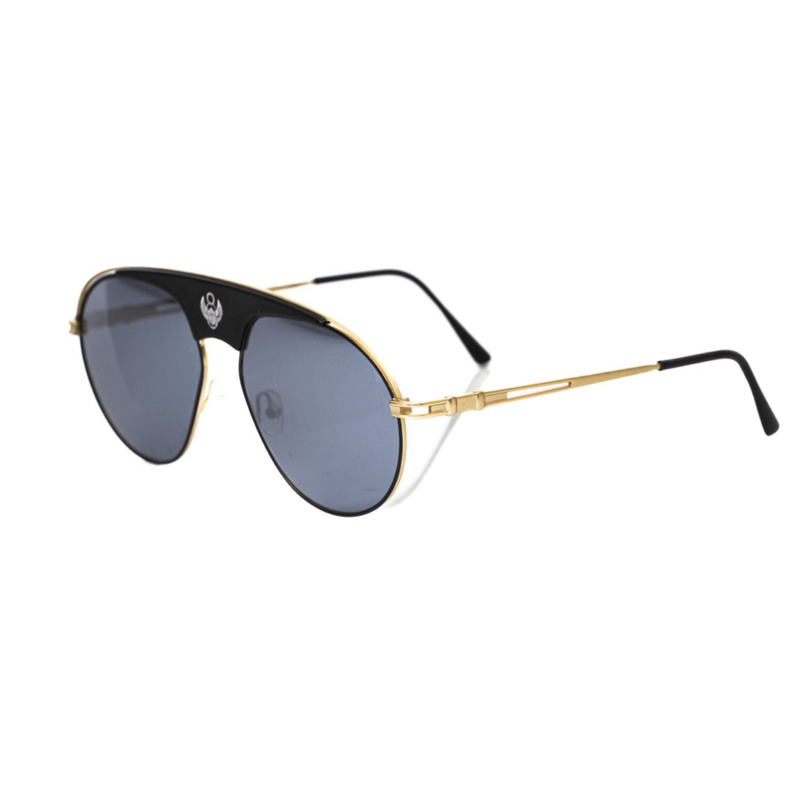 Мъжки авиаторски слънчеви очила Men’s black metallic sunglasses Frankie Morello Sirio FEMF8016US FR02059 angled view