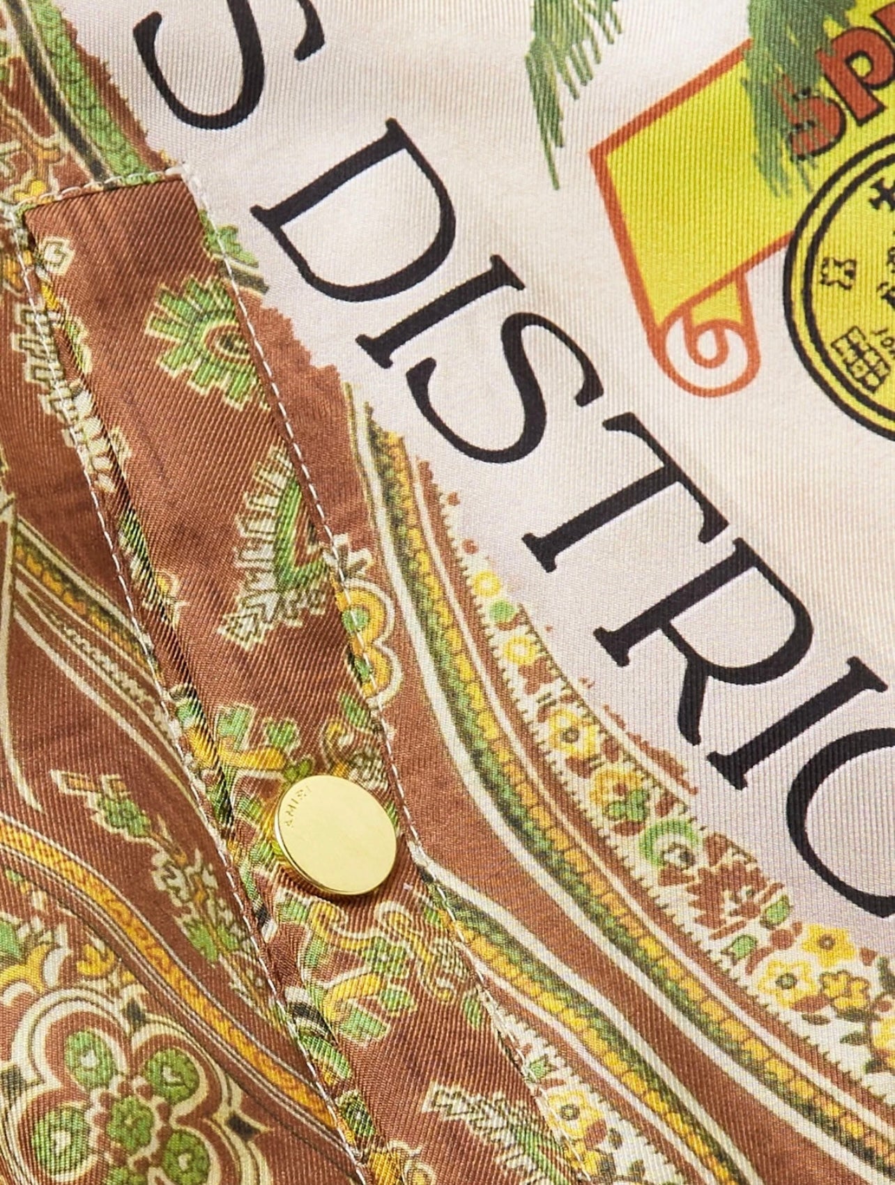 Мъжко копринено бомбър яке Men’s bomber jacket Amiri California's Arts District detail view