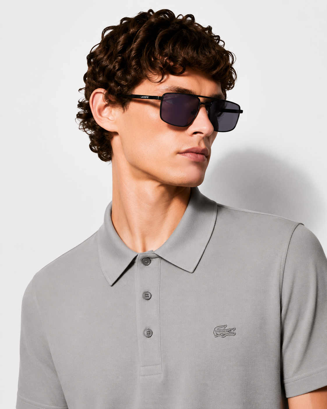 Мъжки слънчеви очила Men’s metal sunglasses LACOSTE L255S 002 Black lifestyle view