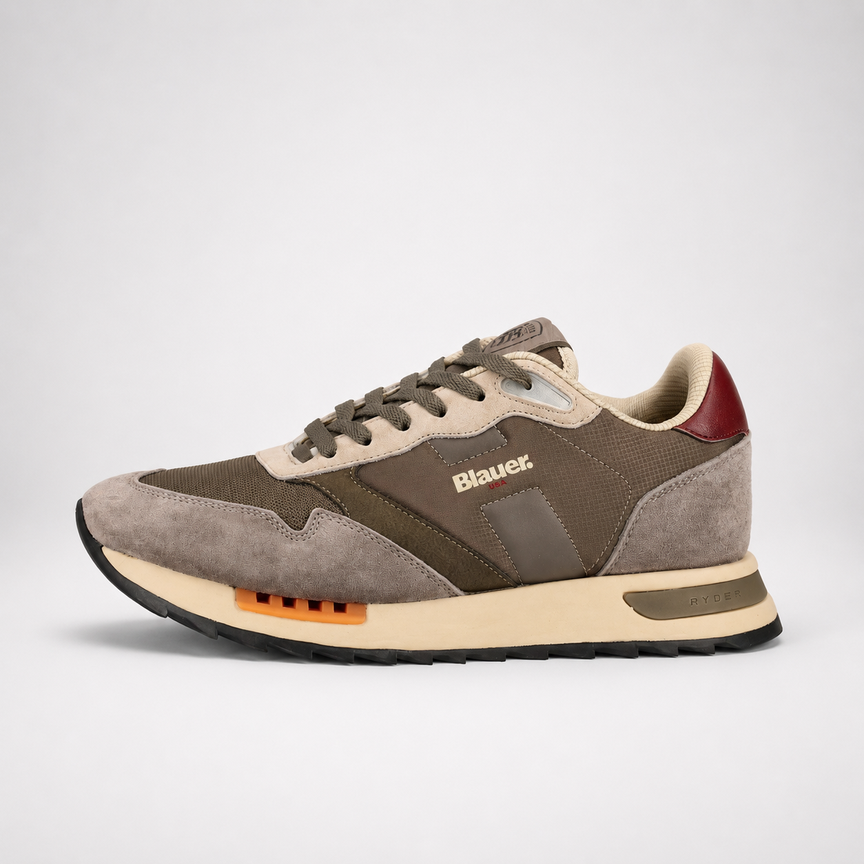 Мъжки маратонки Men’s sneakers Blauer F6RYDER01NYN Military Green / Taupe lateral view