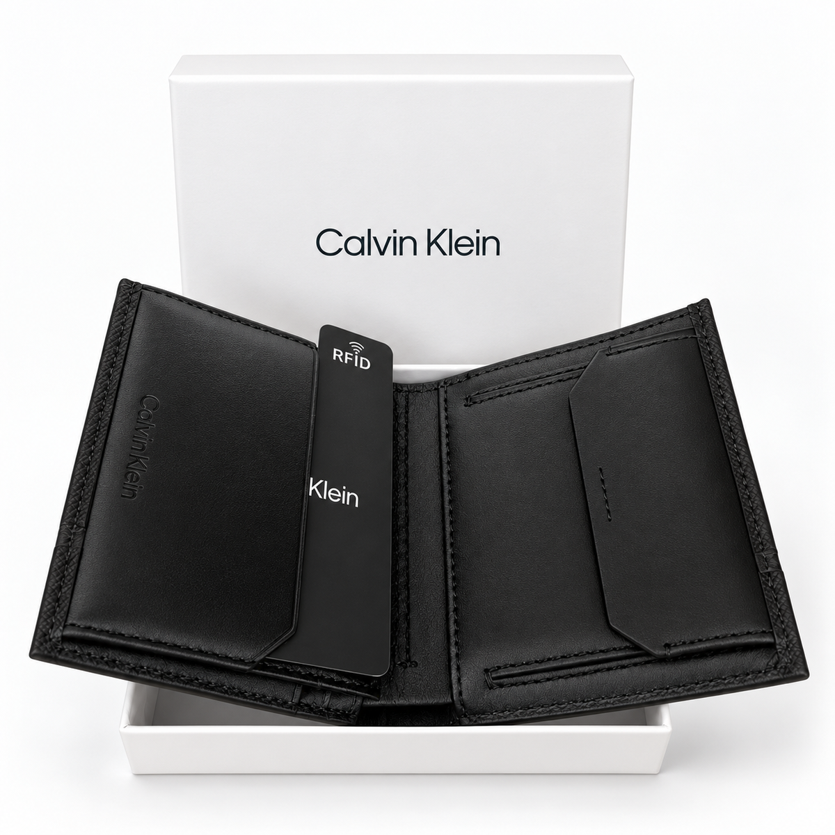 Мъжки вертикален портфейл Men's vertical wallet Calvin Klein K50K509637 BAX Black inside view