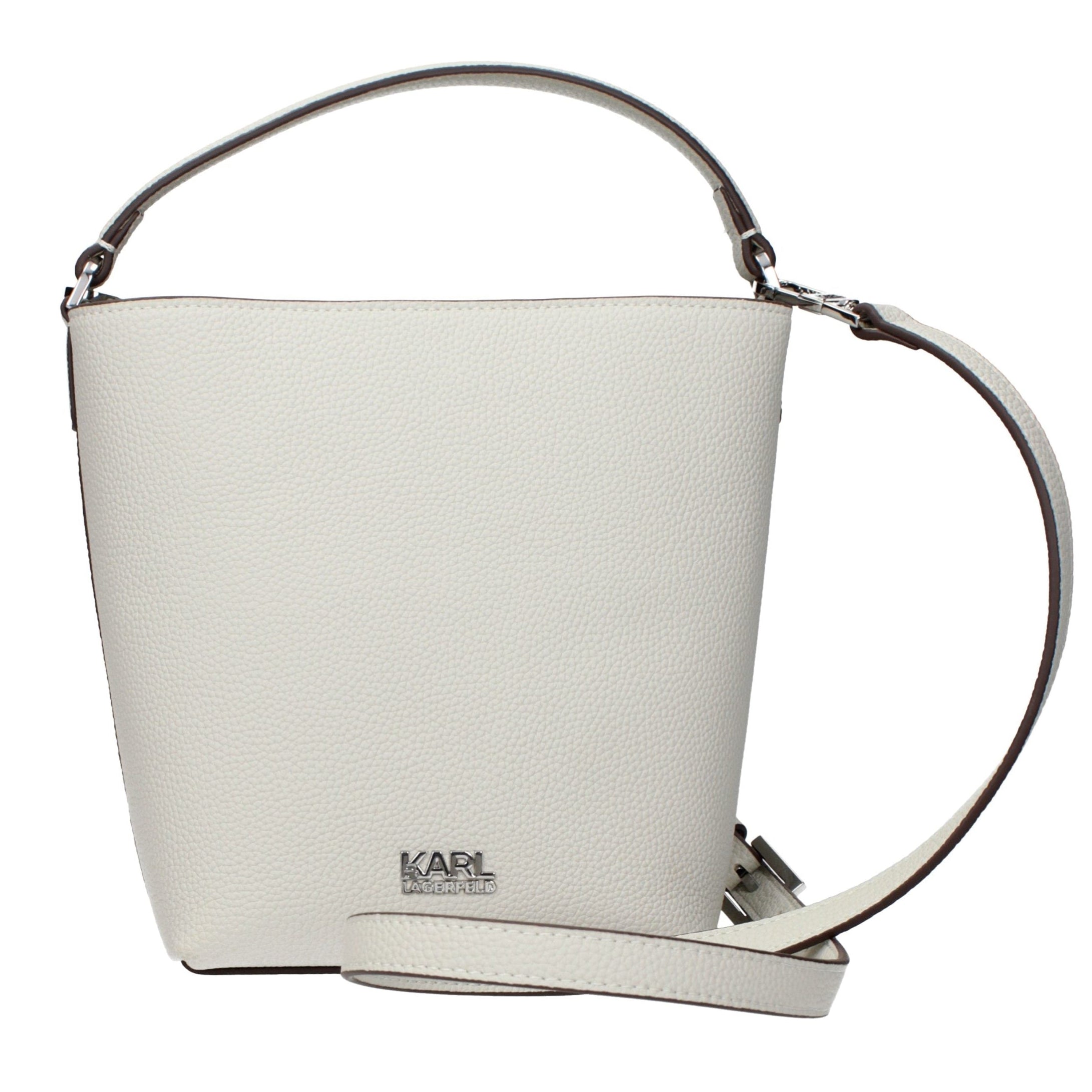 Дамска чанта за ръка Women’s IKON pebble bucket 2GL Karl Lagerfeld BSW300342GL Off White back view