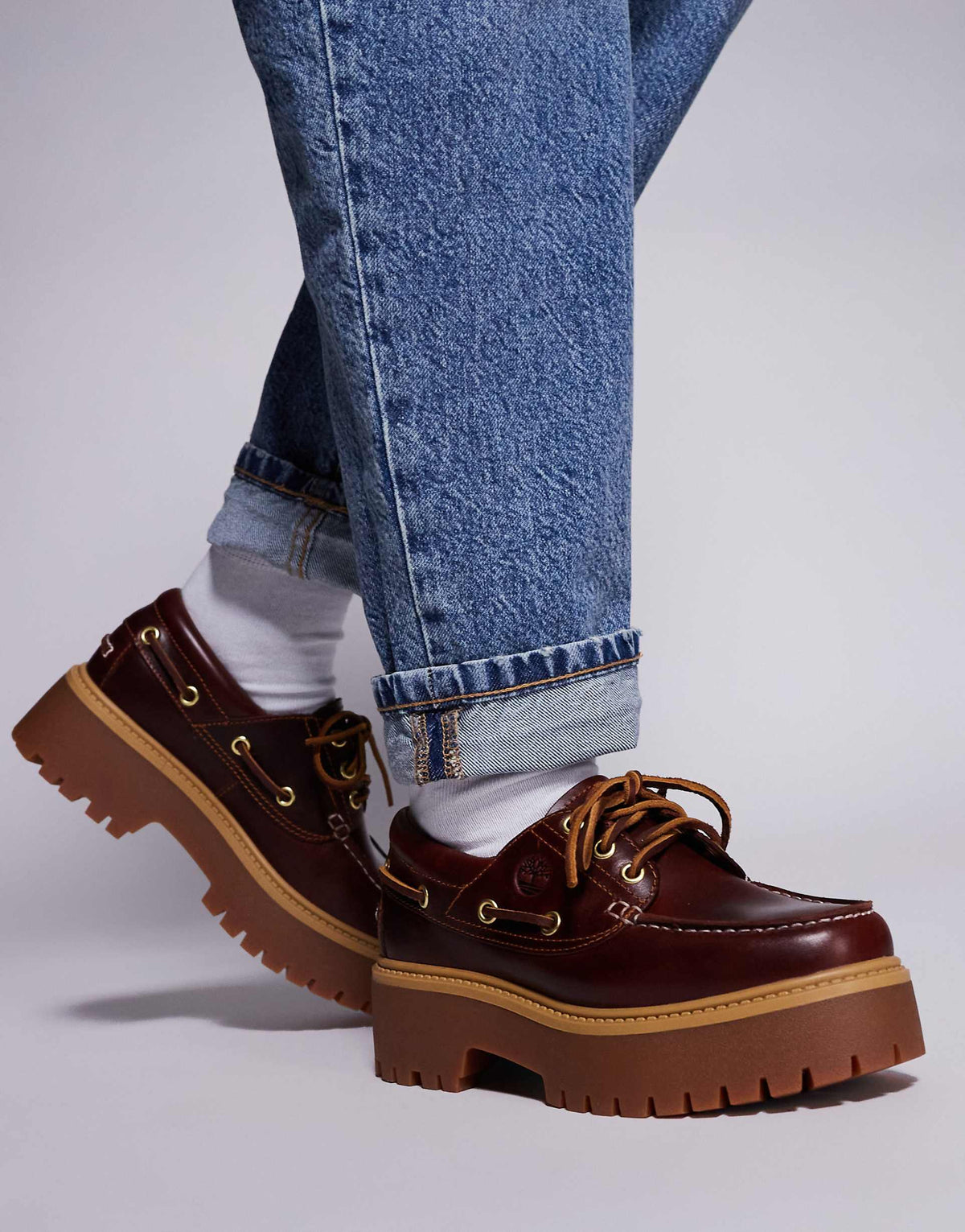 Дамски обувки Women’s Timberland Stone Street Platform Boat Shoes in Burgundy SKU: TB0A2QDM lifestyle view 2