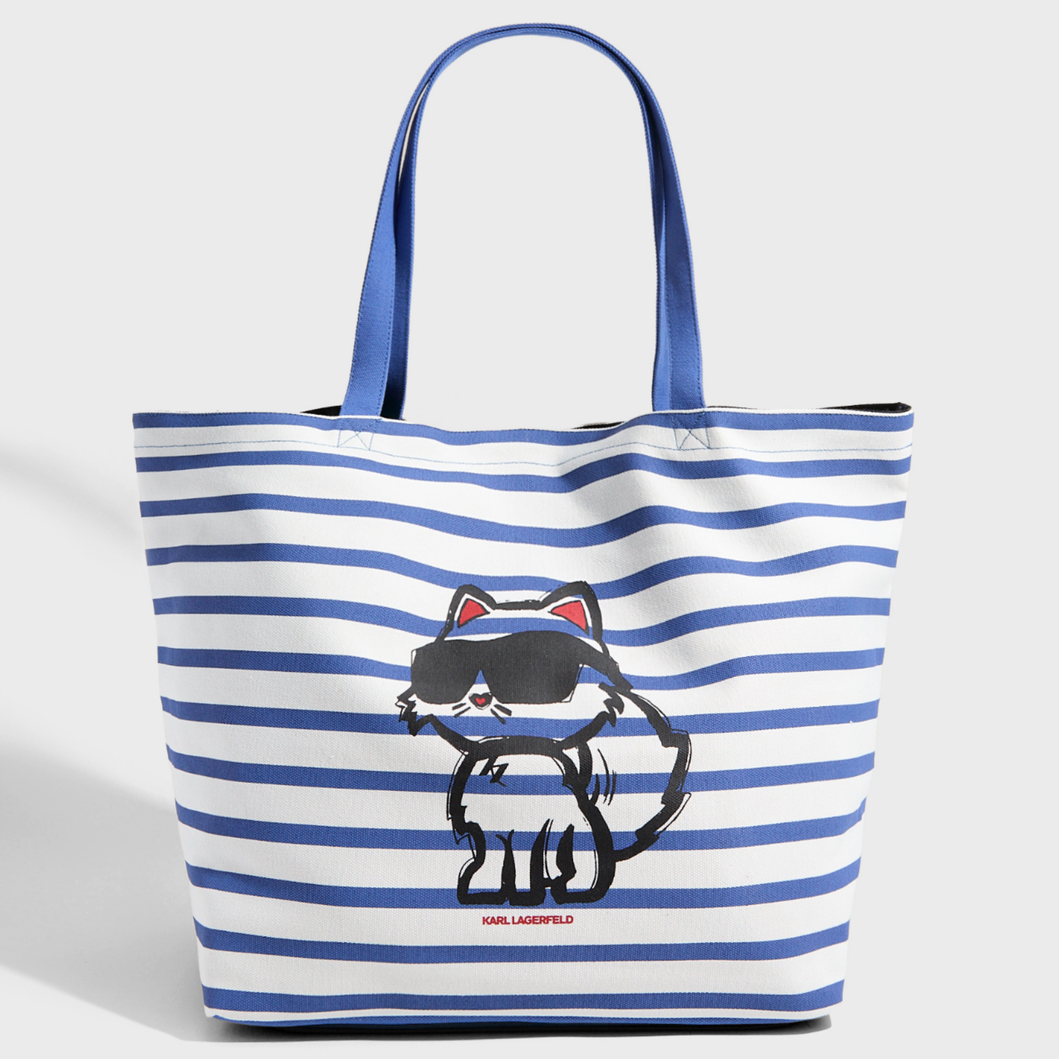 Дамска плажна чанта Women’s beach handbag Karl Lagerfeld A2W50025 1RR Blue and White front view