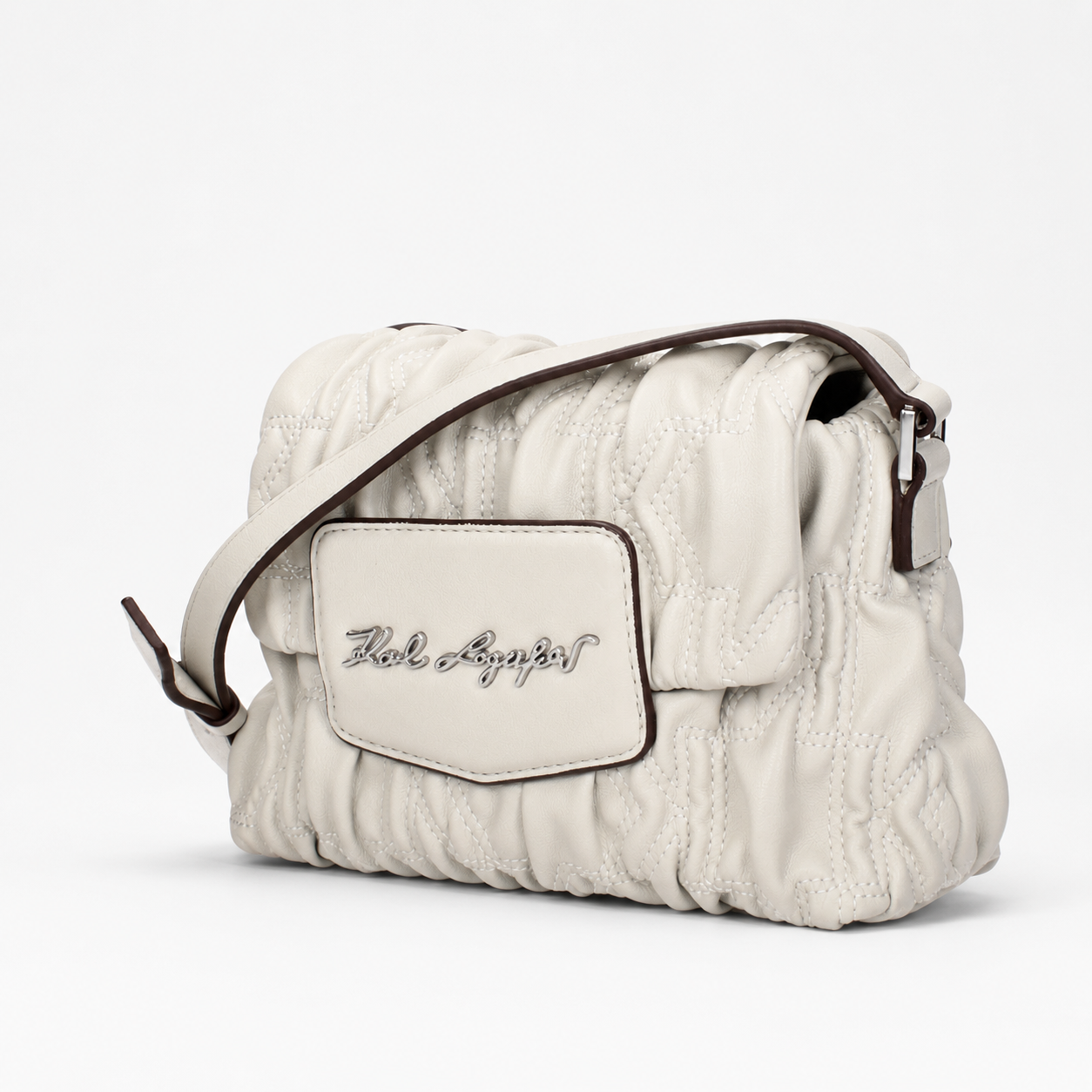 Дамска чанта Women’s crossbody bag Karl Lagerfeld K/Signature BSW300512GL White angled view