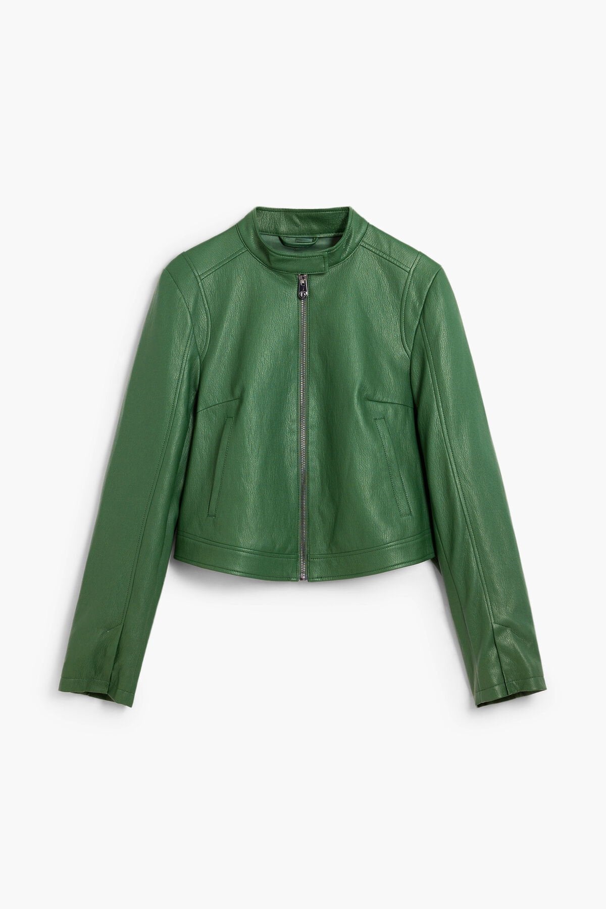 Дамско кожено яке Women’s leather jacket Desigual 26SWEW094129 Green front view 2