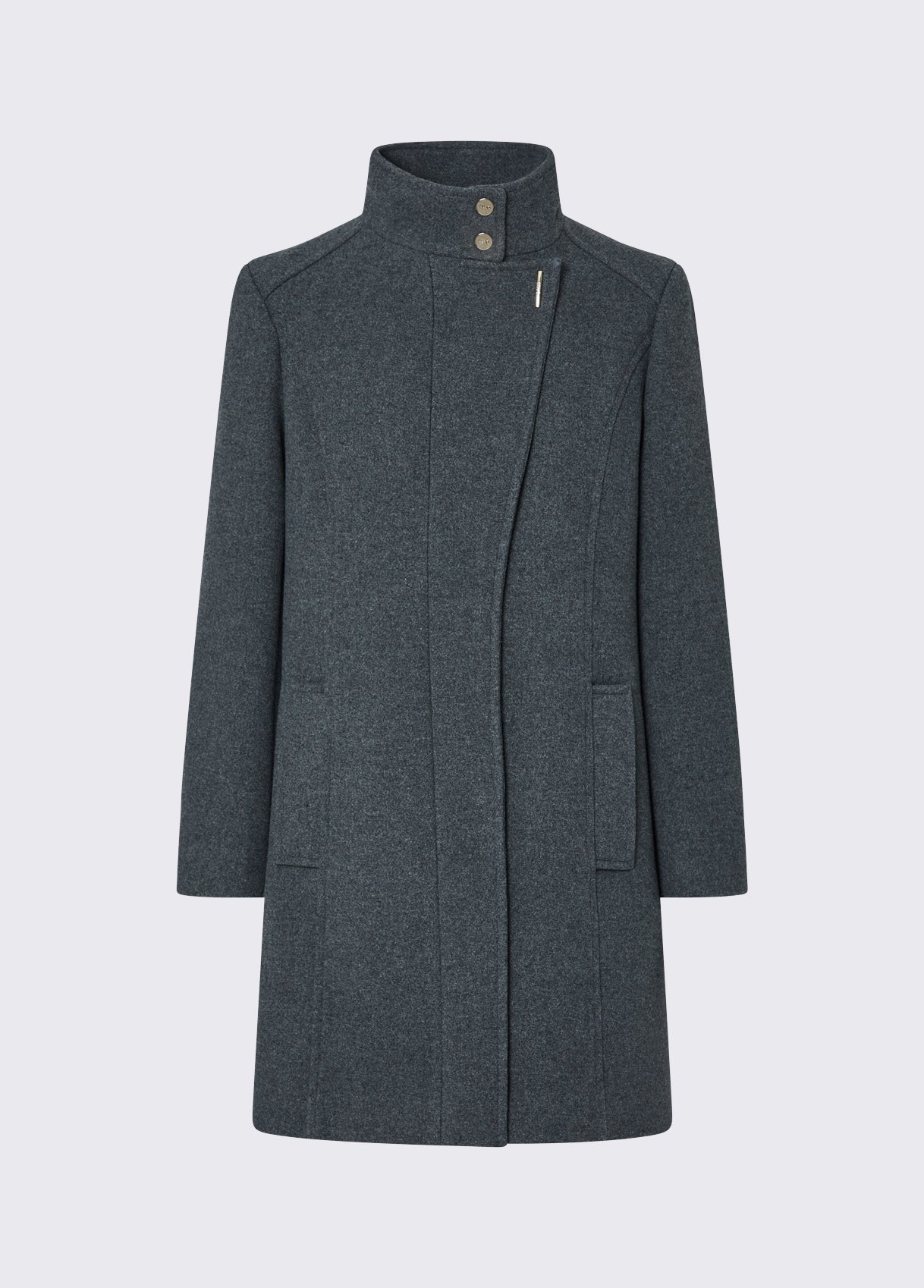 Дамско палто Women’s midi coat in wool blend Liu Jo WF6412T720A09F9048 Gray front view
