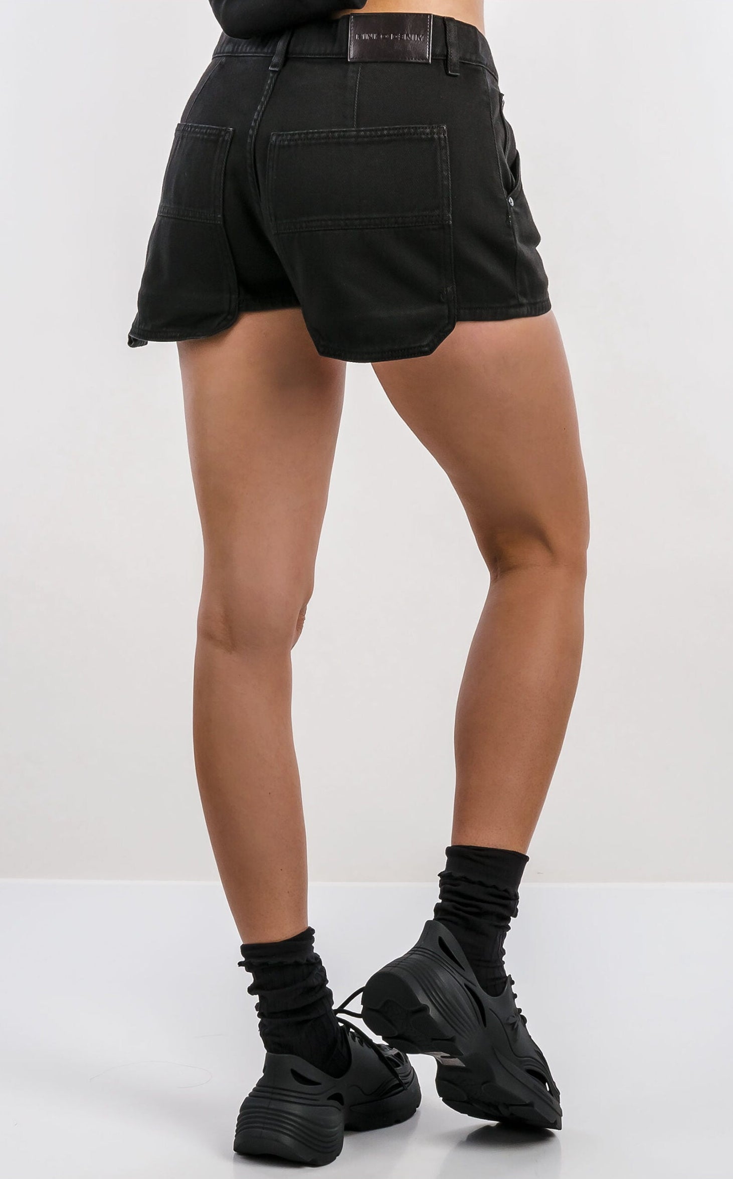 Дамски къси панталони Women's short jeans Pinko 104893 A2HD Z99 Black lifestyle back view
