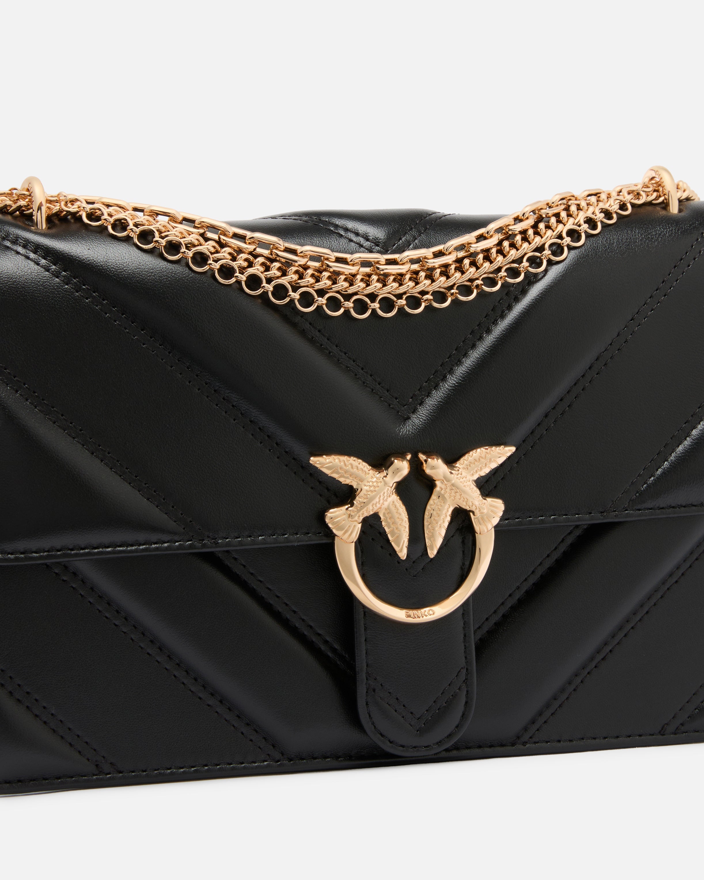 Дамска чанта Women’s shoulder bag Pinko Love One Medium 106294 A26Z Z99Y Black close up view