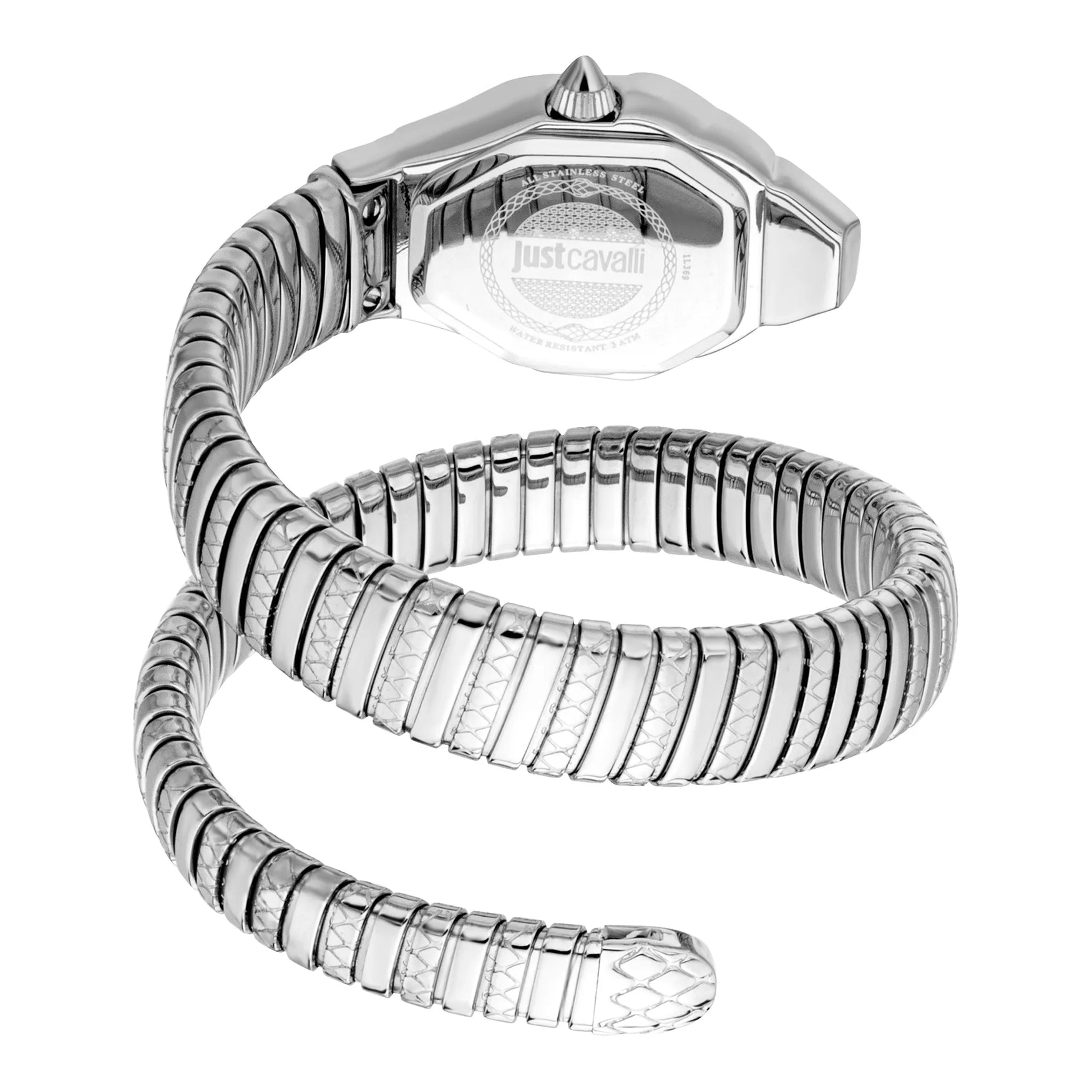 Дамски часовник Women’s watch Just Cavalli Signature Snake Aria JC1L369M0025 Silver side view