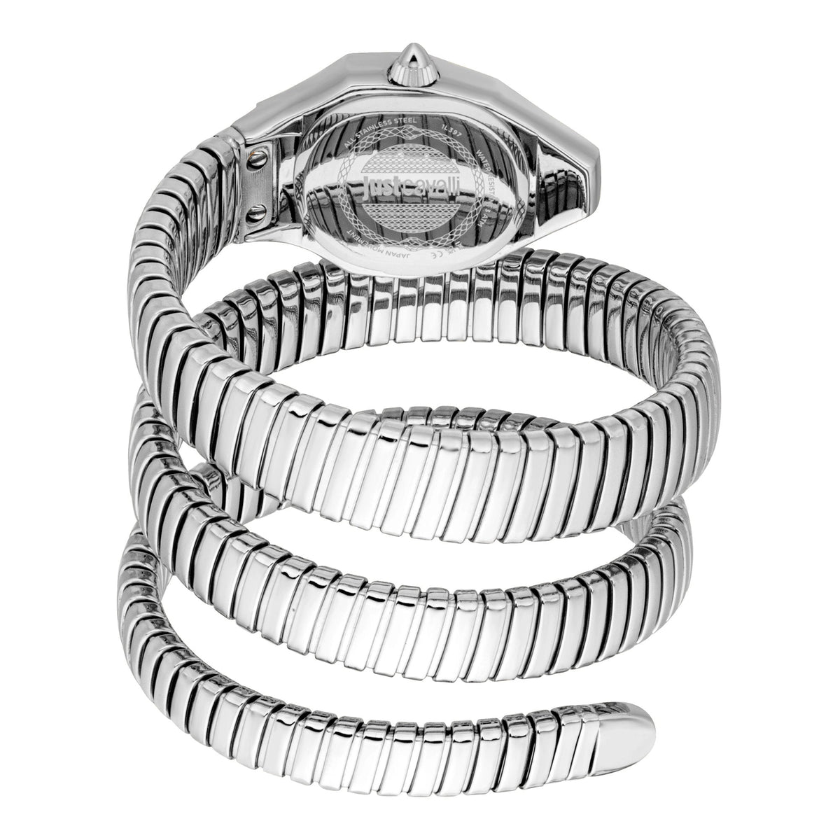 Women’s watch Just Cavalli Signature Snake Lunara Silver JC1L397M0015 back view