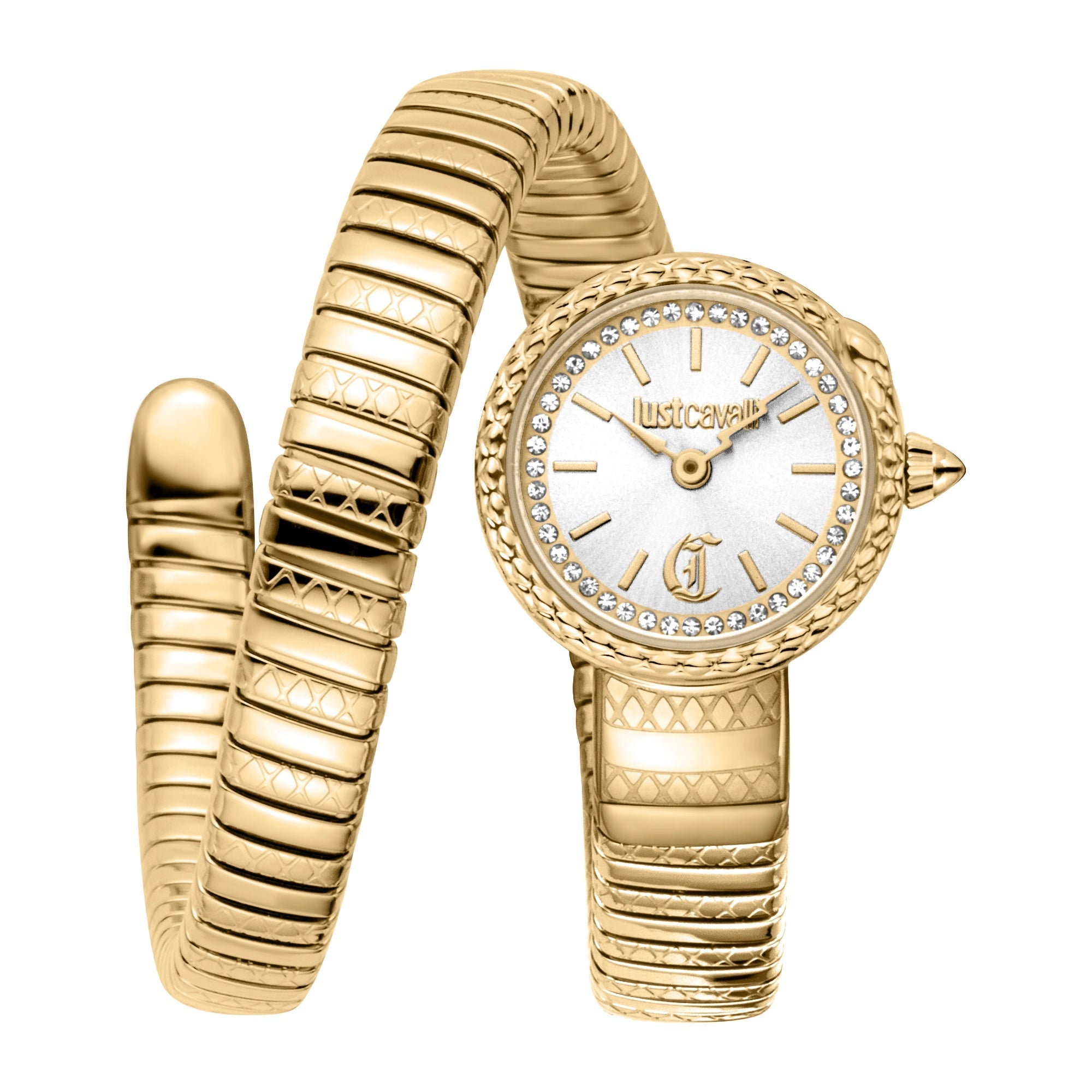 Дамски часовник Women’s watch Just Cavalli Signature Snake Sirena JC1L351M0025 Yellow Gold Silver