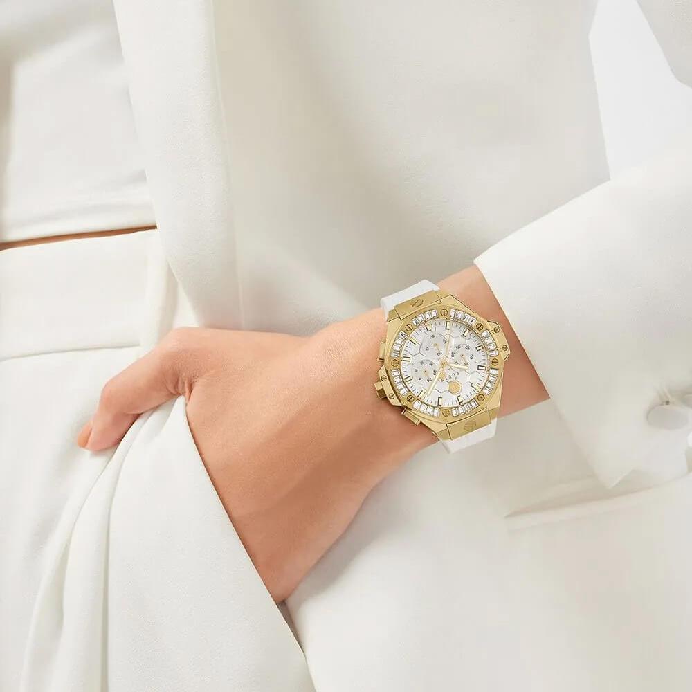 Дамски часовник Women’s watch Philipp Plein Chrono Royal PWPSA0624 White lifestyle view