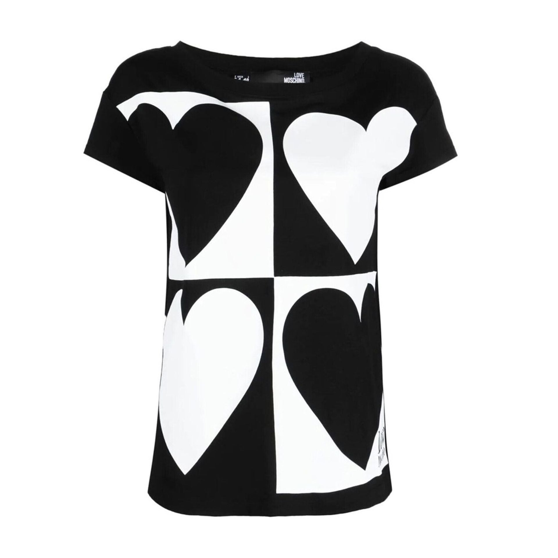 Дамска тениска Women’s t-shirt Moschino
W4F303J E1951 C74 Black and White front view