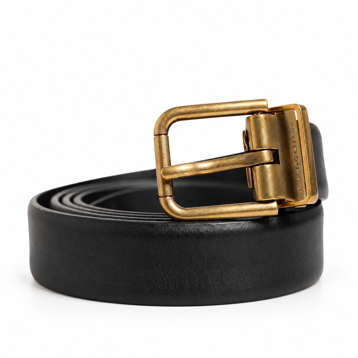 Men's belt Dolce & Gabbana SKU: BC4337 AW374 front coiled view