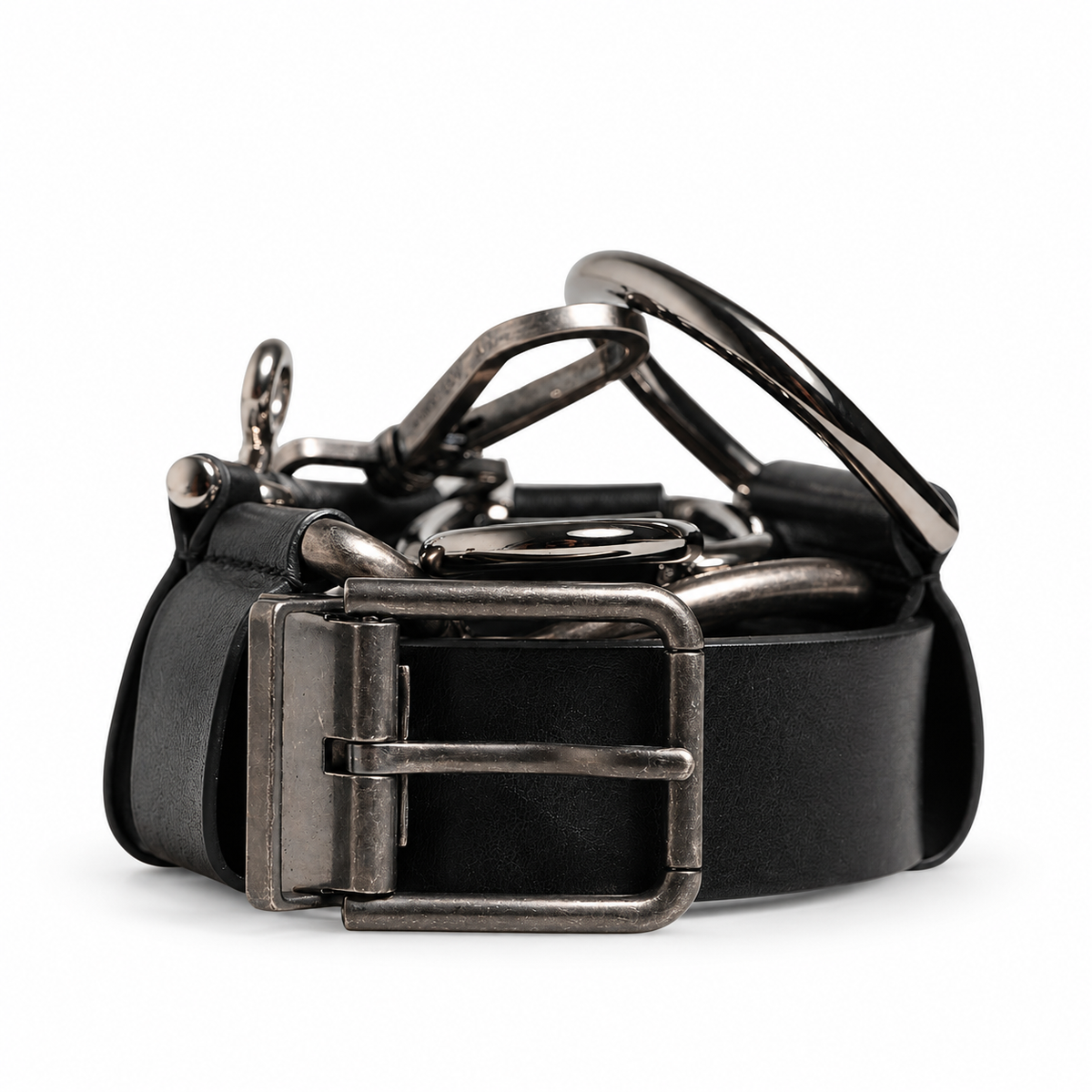 Men's belt Dolce & Gabbana SKU: BC4337 AA415 front coiled view