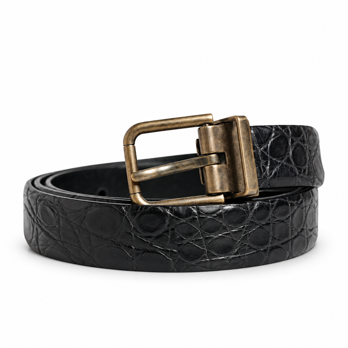 Men's belt Dolce & Gabbana SKU: BC3614 B284S coiled front view