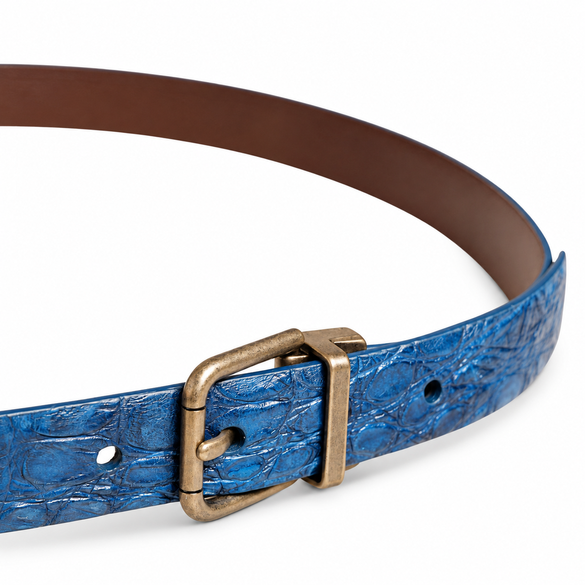 Men's belt Dolce & Gabbana SKU: BC3614 A2274 side buckle close-up