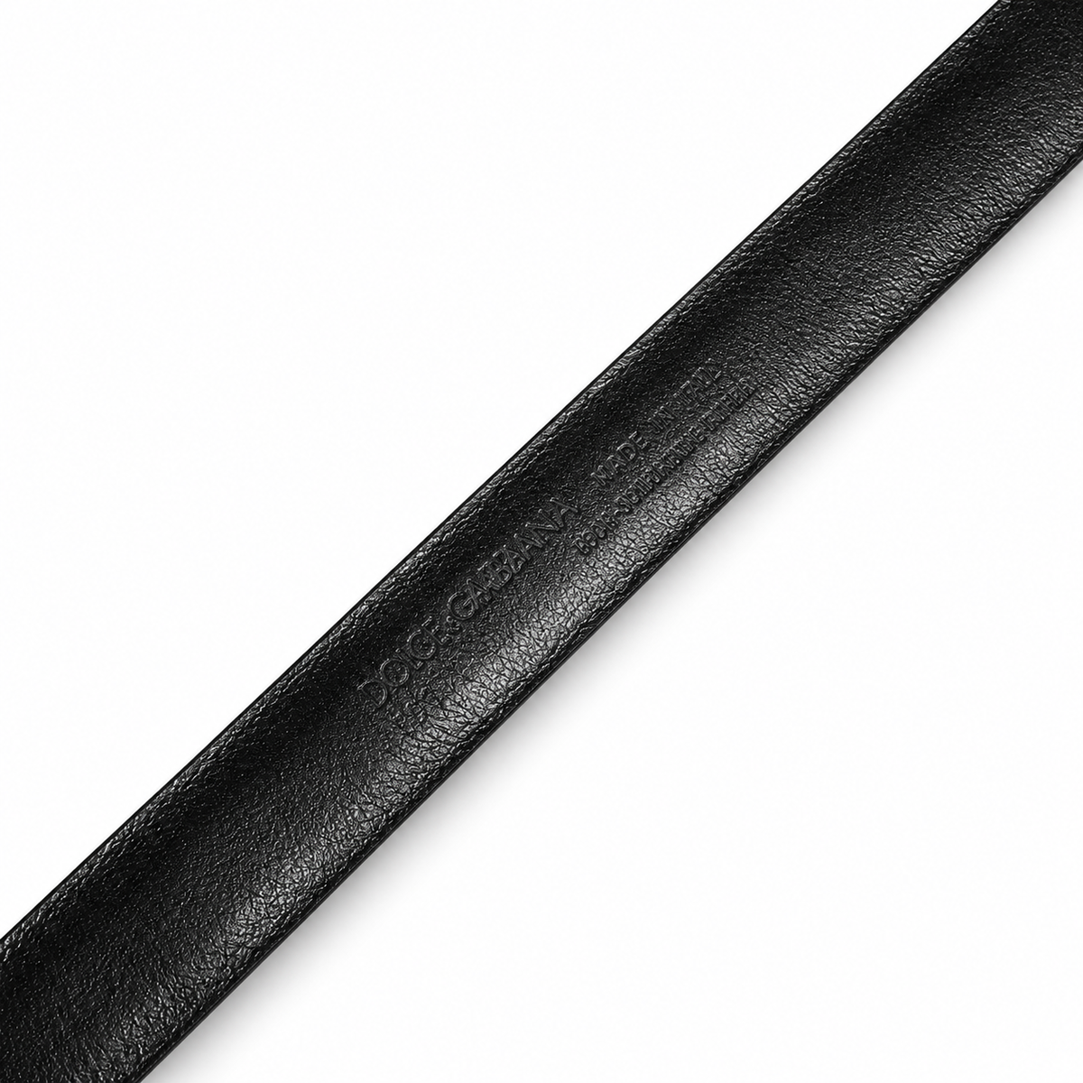 Men's belt Dolce & Gabbana SKU: BC3614 A2274 back logo stamp close-up
