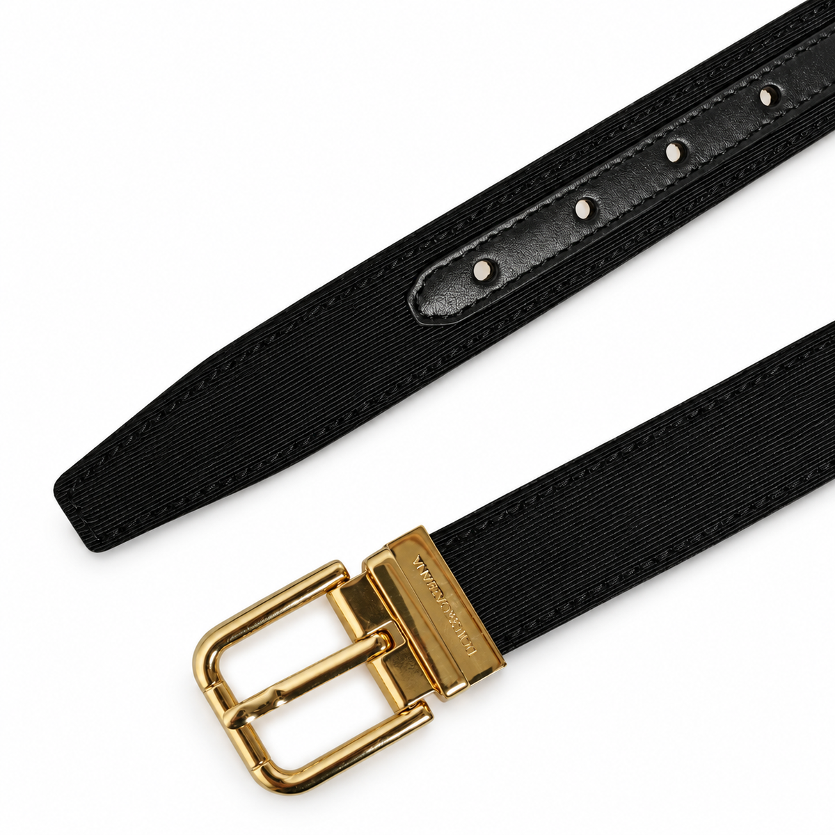 Men's belt Dolce & Gabbana SKU: BC4337 B4152 top view buckle and strap tip