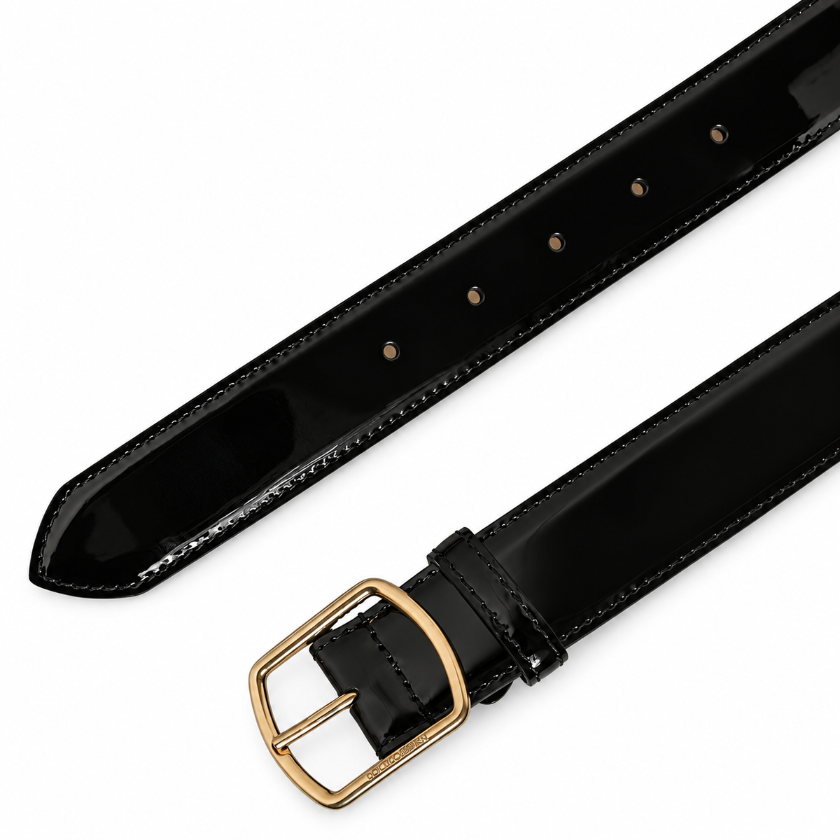 Men's belt Dolce & Gabbana SKU: BC4886 A1471 80999 top view buckle and strap tip