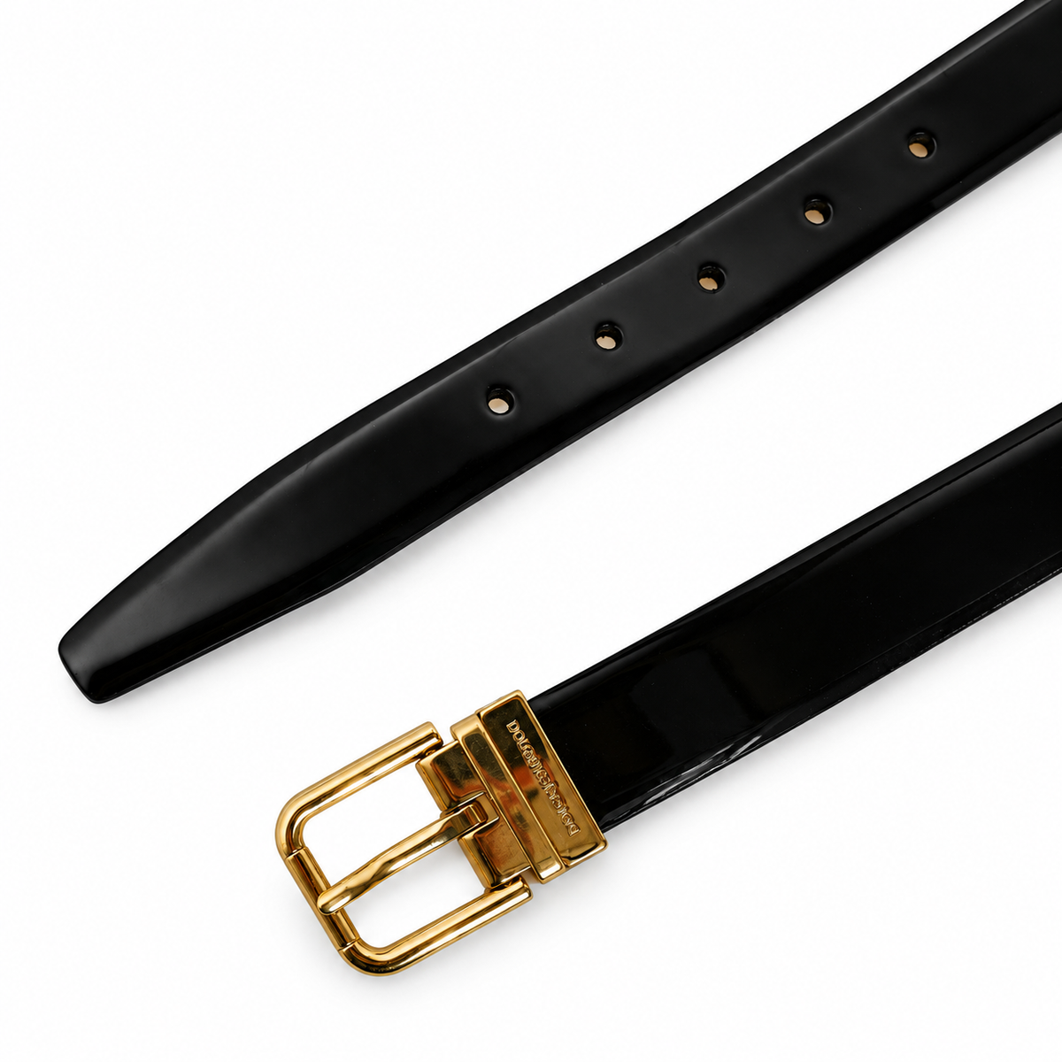 Men's belt Dolce & Gabbana SKU: BC006C A0022 80999 top view buckle and strap tip