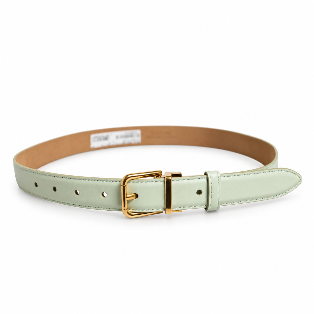 Dolce & Gabbana Light Green Leather Gold Metal Buckle Belt - BE1390 AW530 - view 3