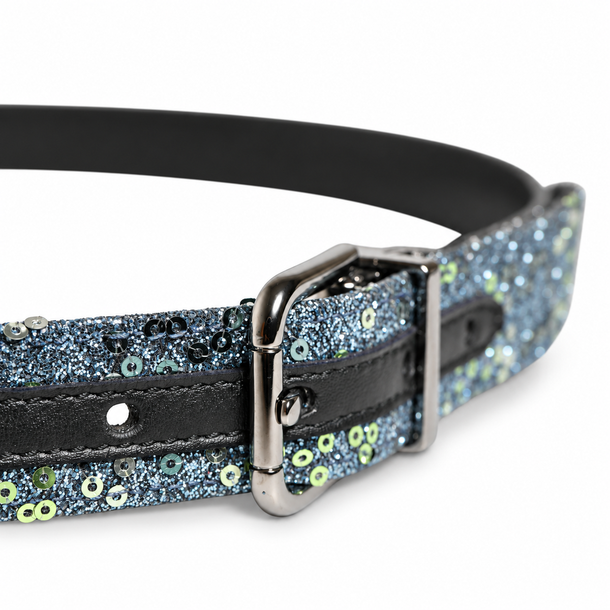 Dolce & Gabbana Men Multicolor Sequin Silver Metal Buckle Belt - BC4337 AJ587 - view 4