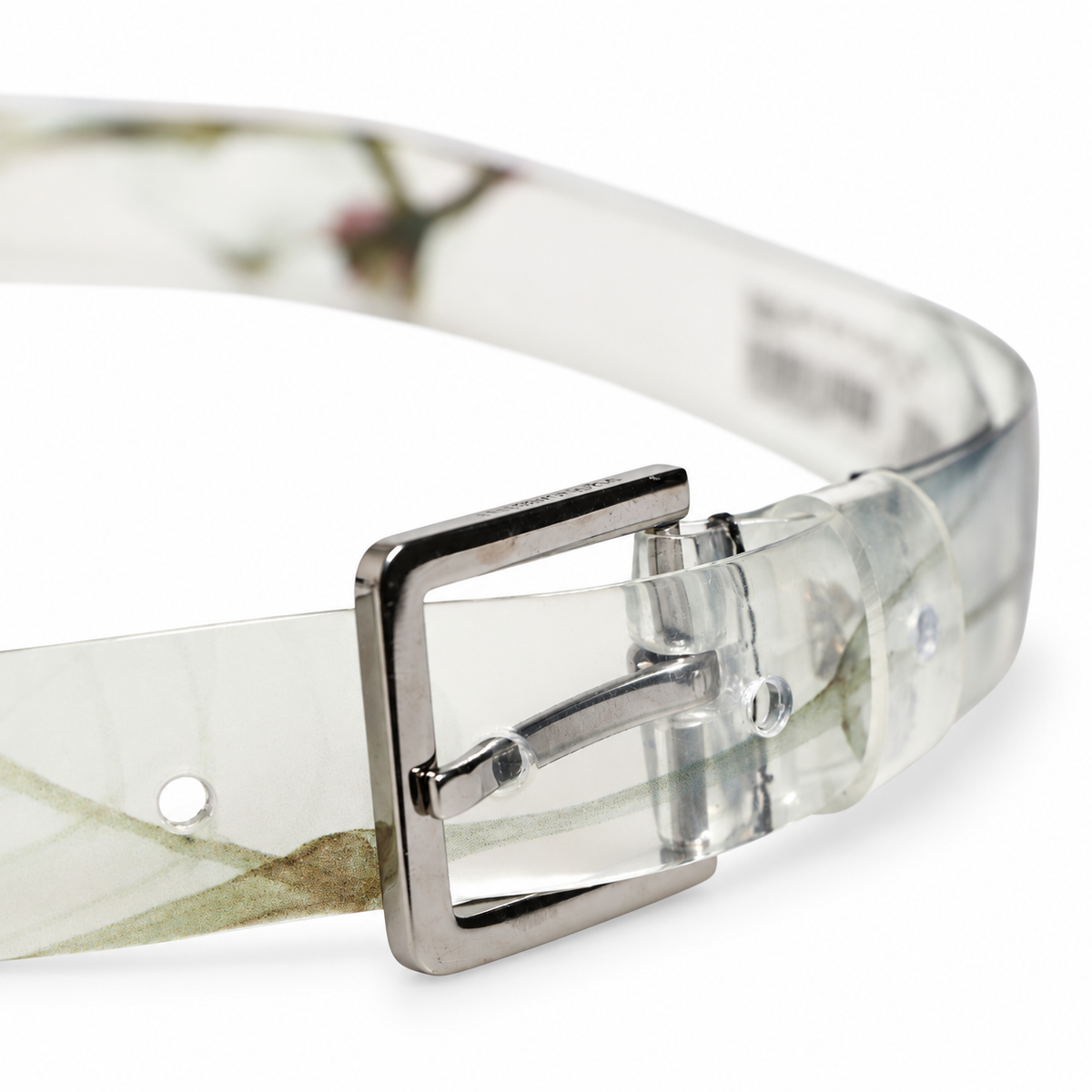 Dolce & Gabbana Men White Floral PVC Silver Metal Buckle Belt - BC4463 A0044 - view 4