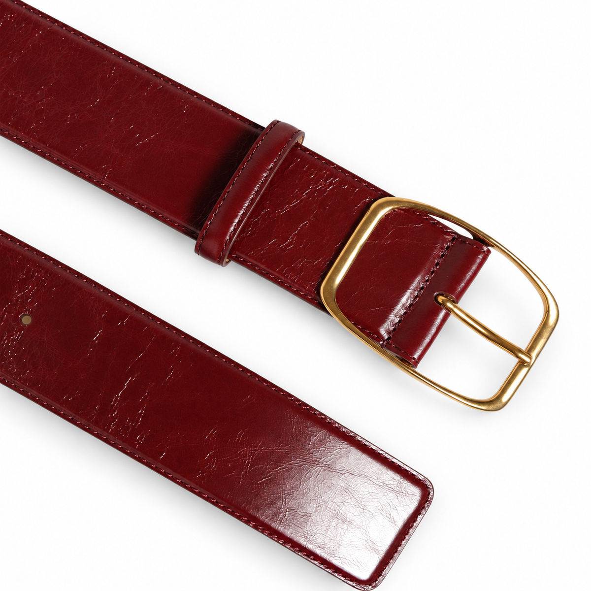 Dolce & Gabbana Burgundy Leather Gold Metal Buckle Women Belt - BE1403 AW742 - view 4