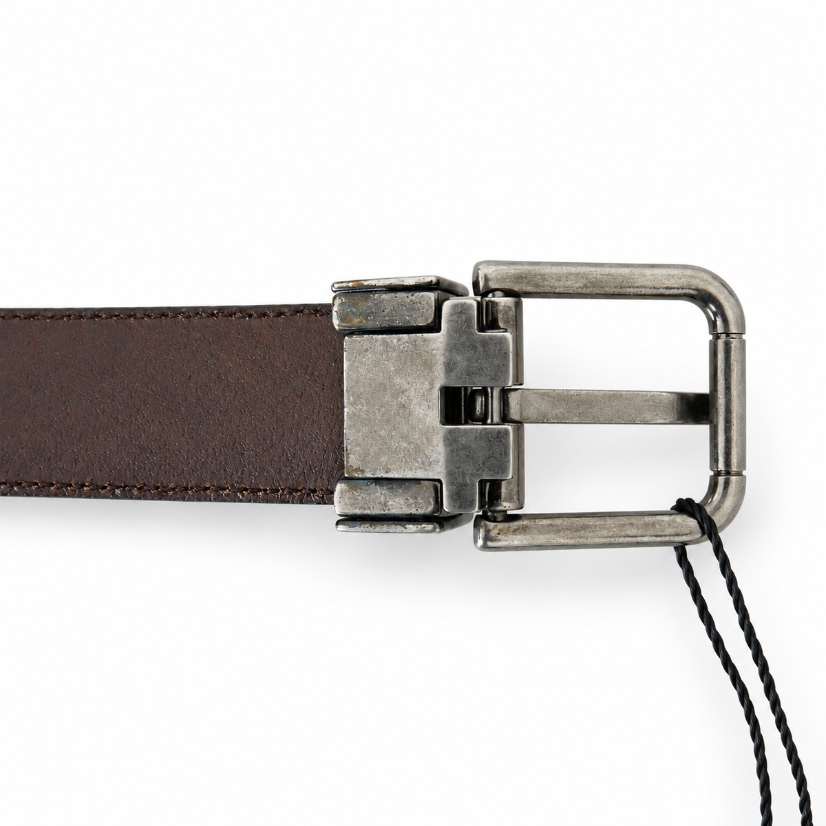 Dolce & Gabbana Blue Perforated Leather Gray Buckle Belt - BC2041 - view 3