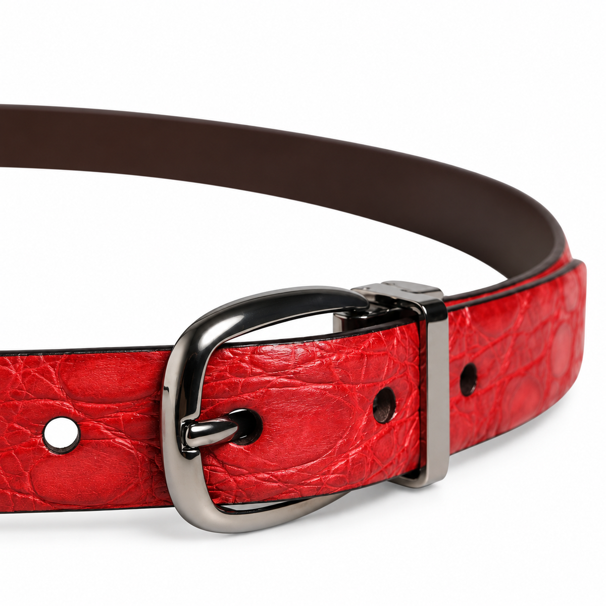 Men's belt Dolce & Gabbana SKU: BC3953 A2249 buckle close up side view
