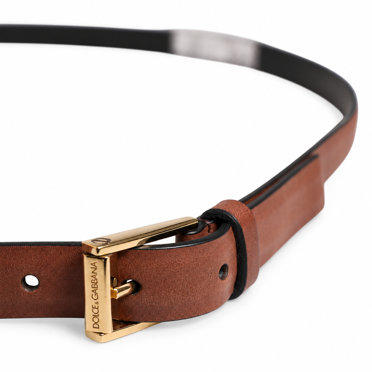 Men's belt Dolce & Gabbana SKU: BC4495 AW404 buckle close up side view