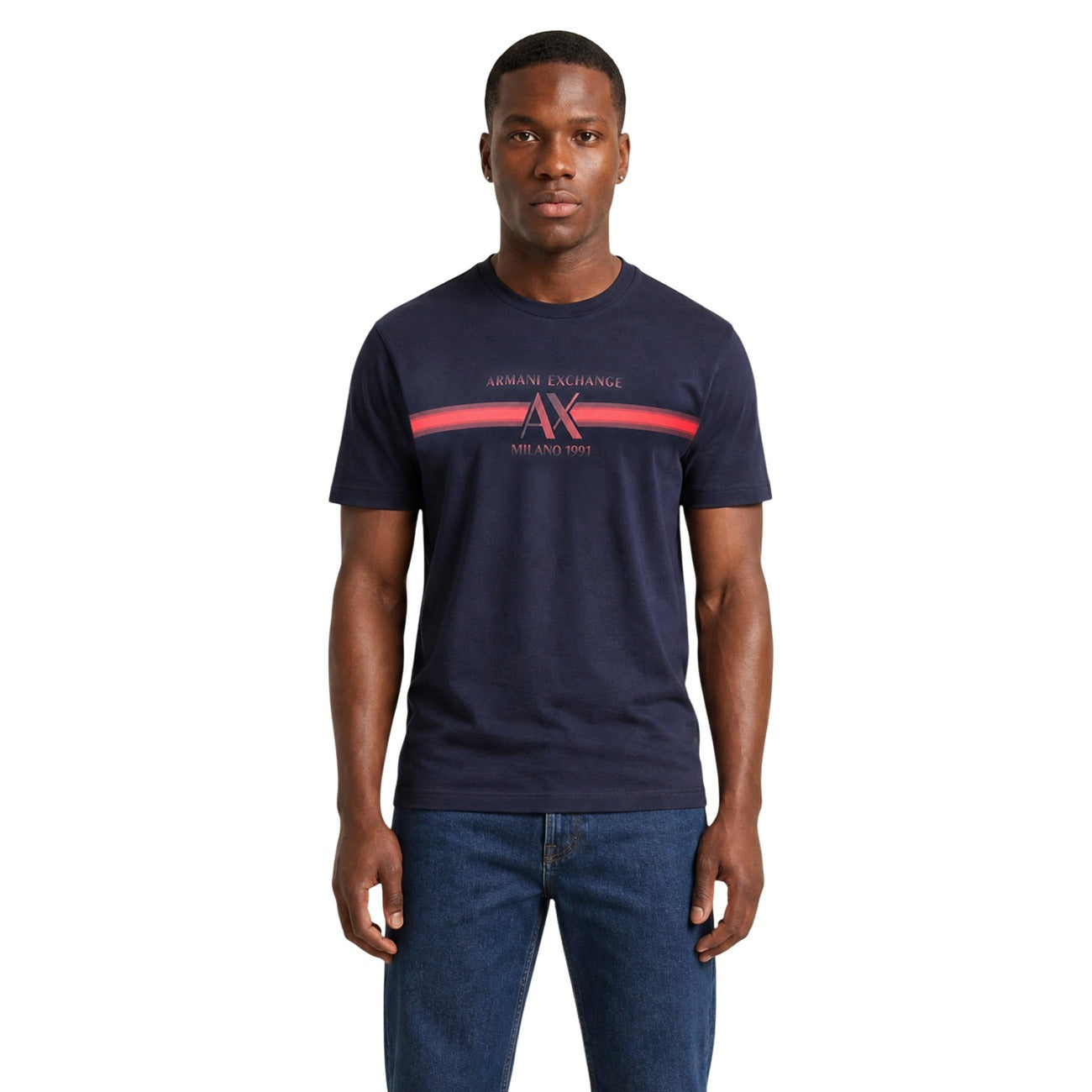 Мъжка тъмно синя тениска Armani Exchange Men T-shirt XM003103 AF10356 Front View
