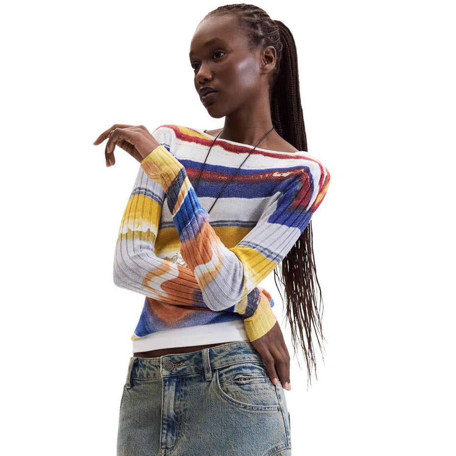 Дамски пуловер Desigual women’s sweater 26WWJF43 5002 front view 