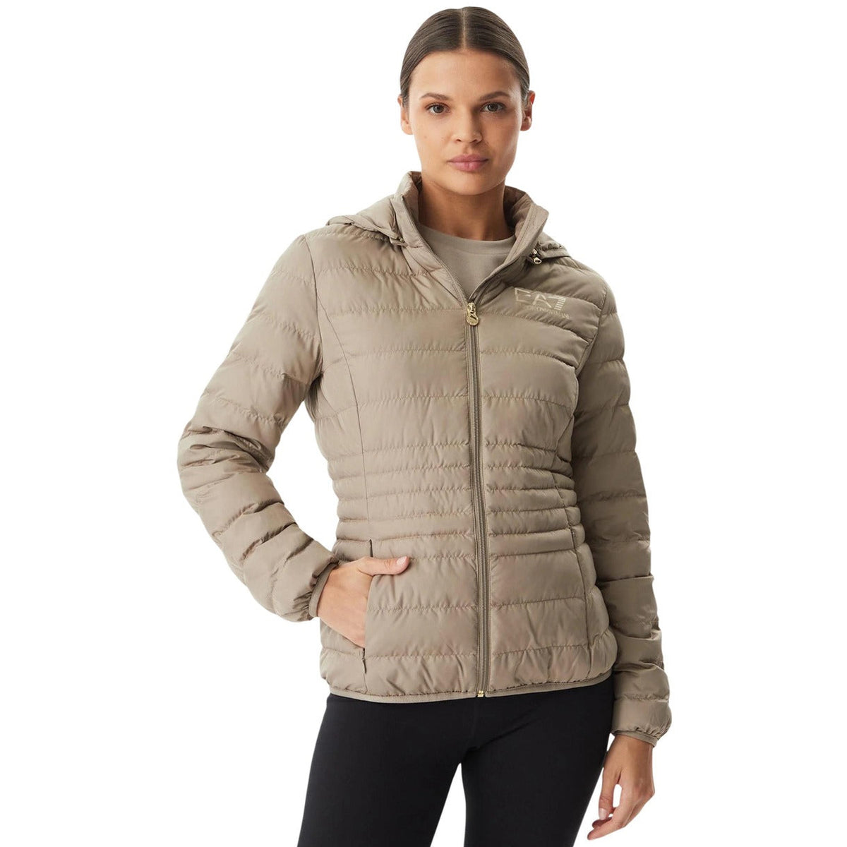 Дамско бежово яке EA7 Emporio Armani Women Jacket 8NTB23 TNF8Z U6167 Front View